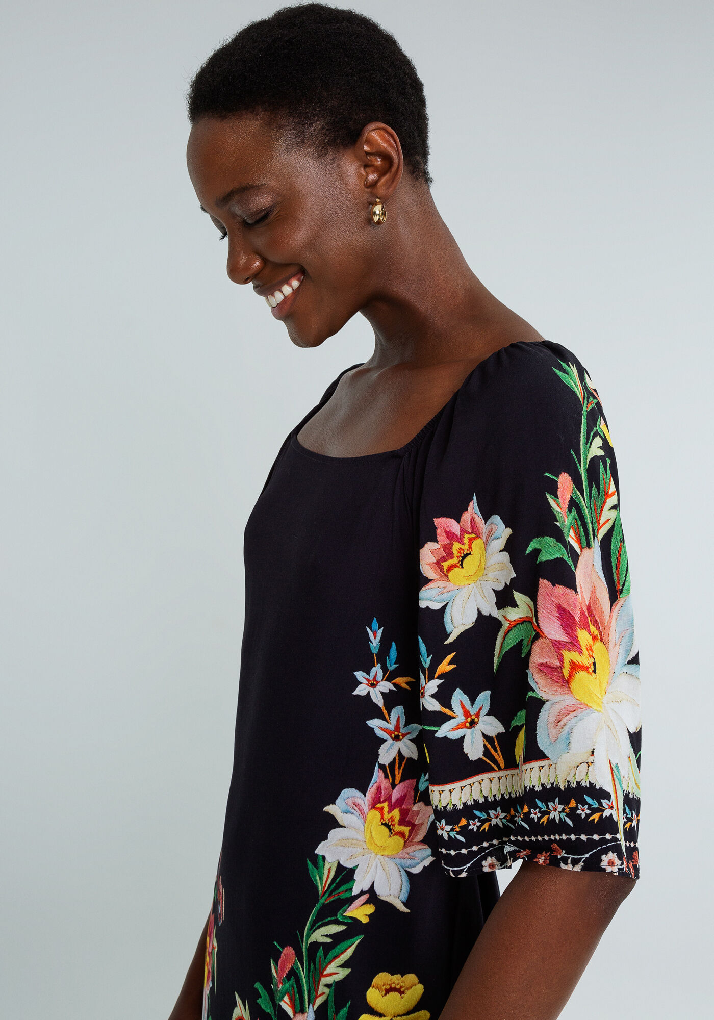 Vestido Curto Amarra&ccedil;&atilde;o Estampada, NOSTALGIA, large.