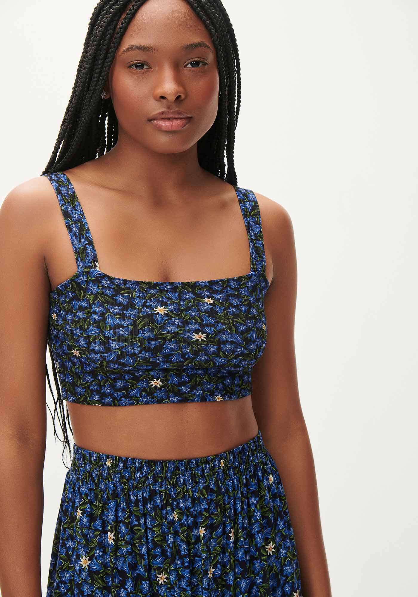 Cardigan Cropped Estampado Canelado com Top, EDELWEISS, large.