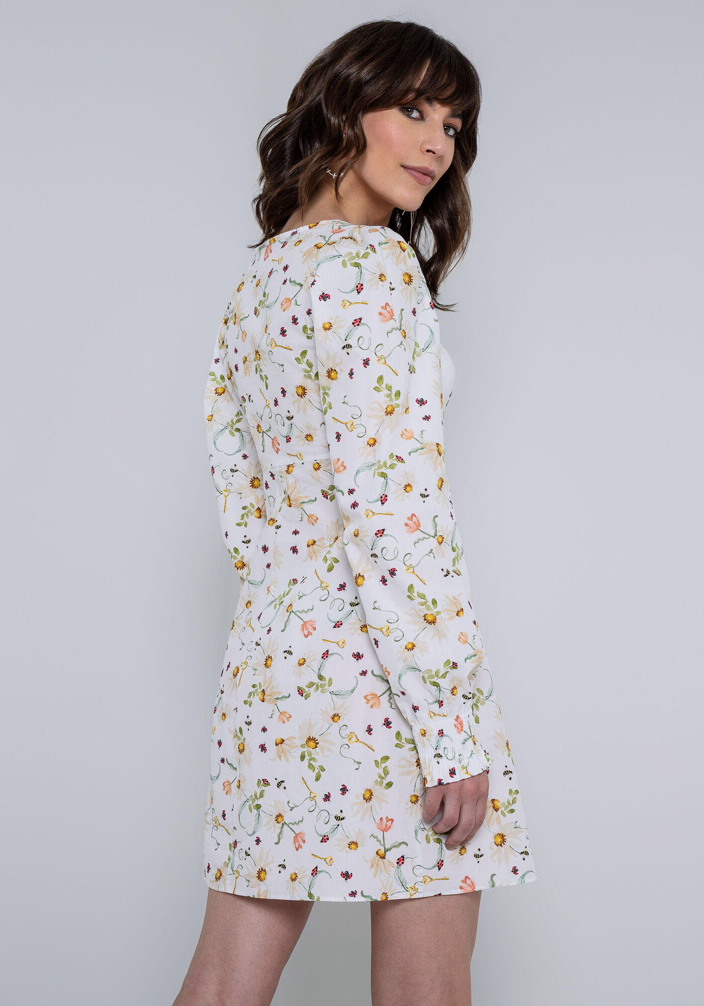 Vestido Manga Bufante com Bordado, JARDIM SURREAL, large.