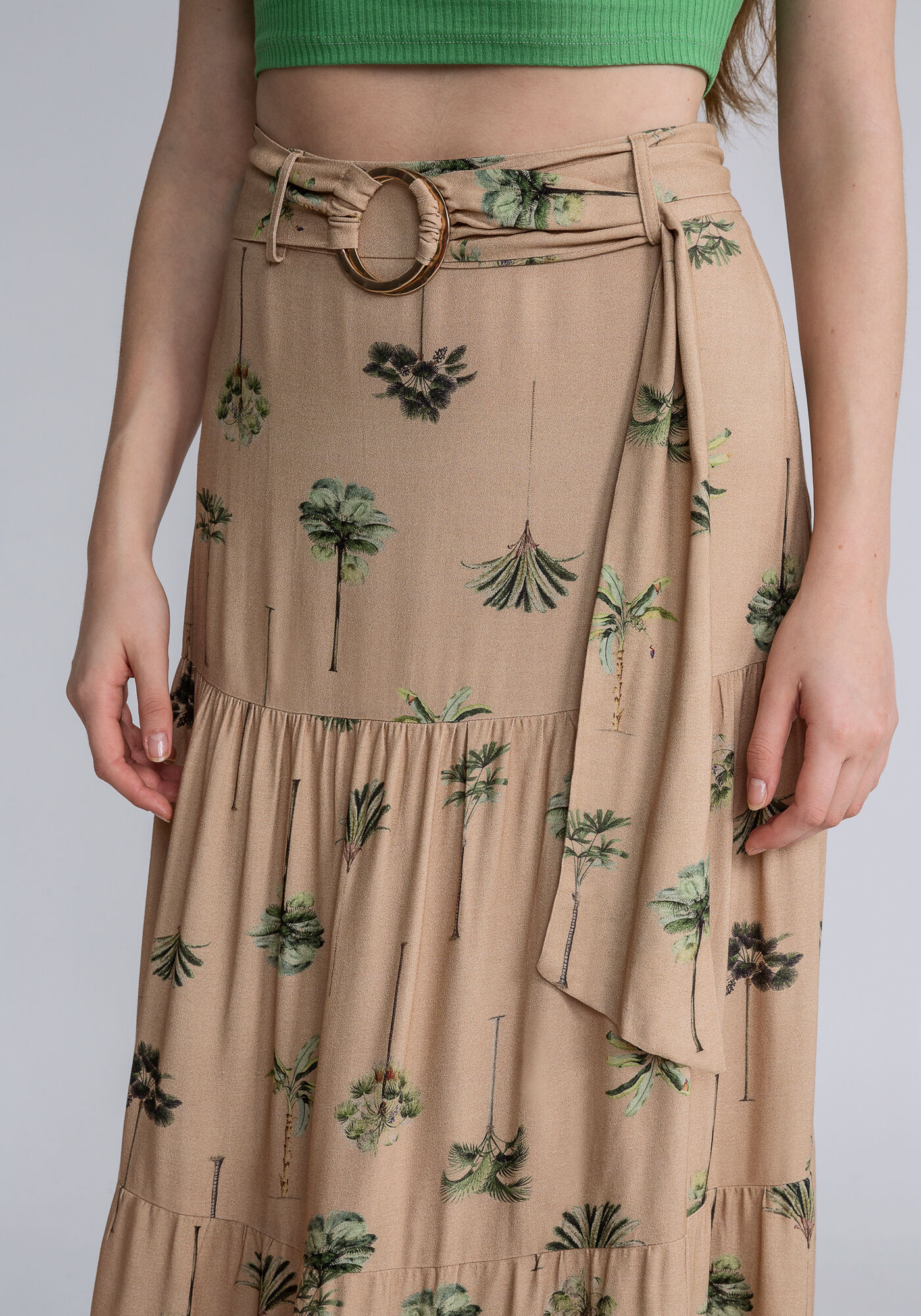 Saia Midi Cinto Estampada, ARVOREDO, large.