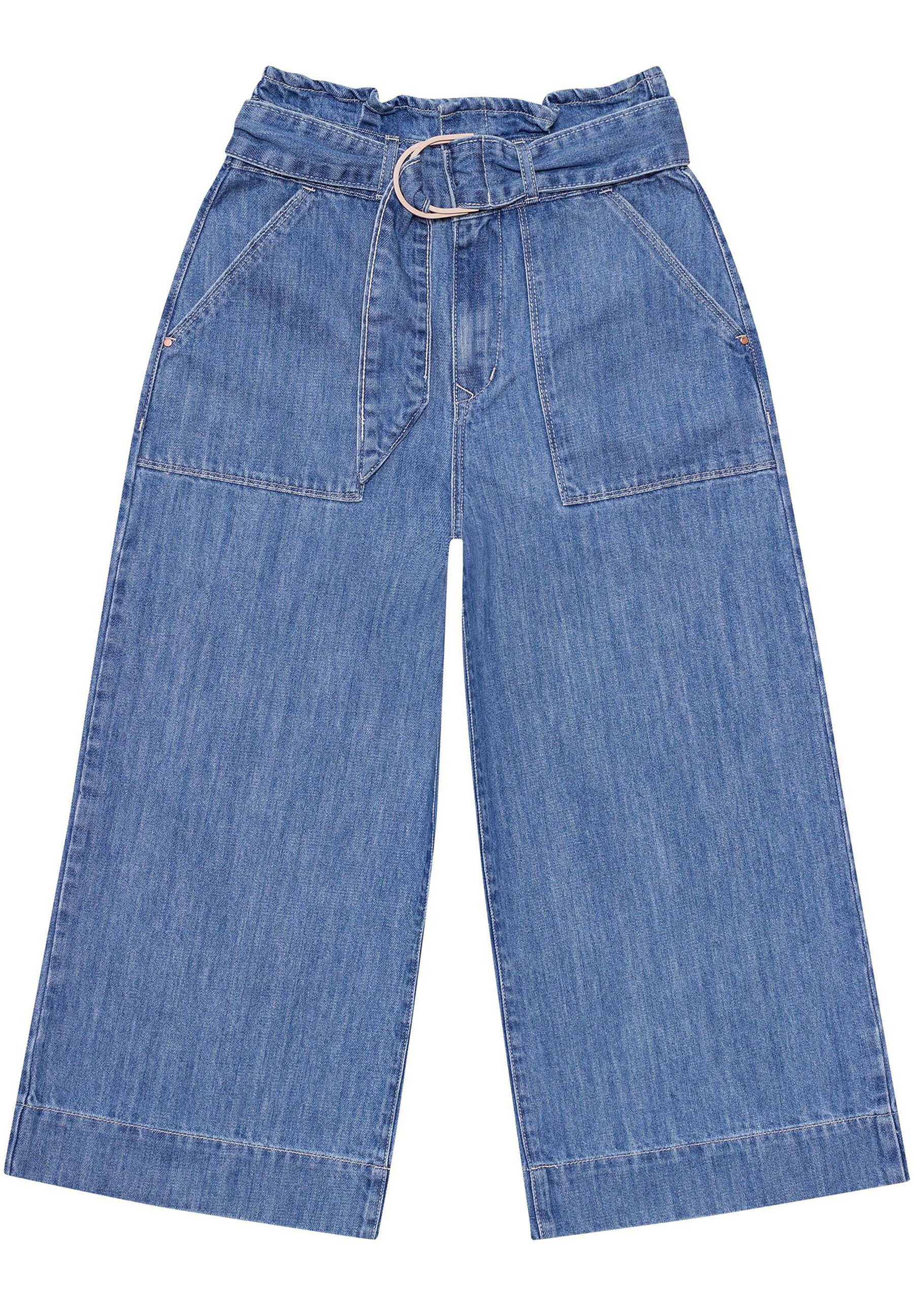 Calça Jeans Pantacourt Cinto, . Calça Jeans Pantacourt Cinto, , large.