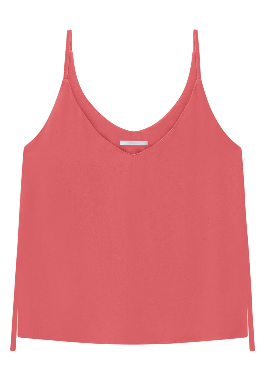 Blusa com Alças em Viscose Decote V, . Blusa com Alças em Viscose Decote V, , large.