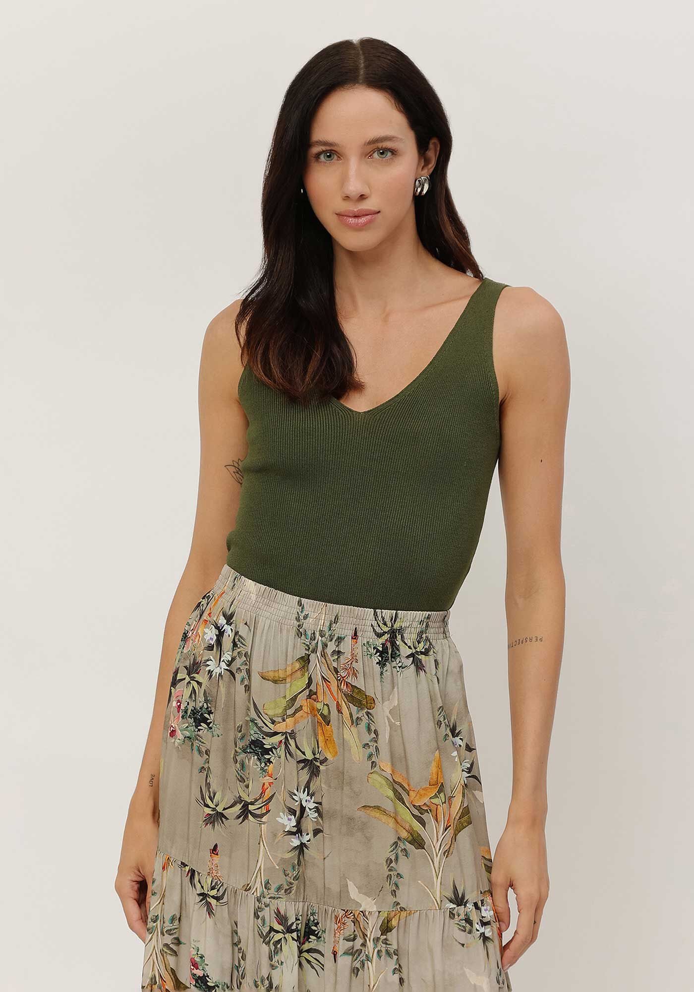 Regata em Tric&ocirc; com Decote V, , large.