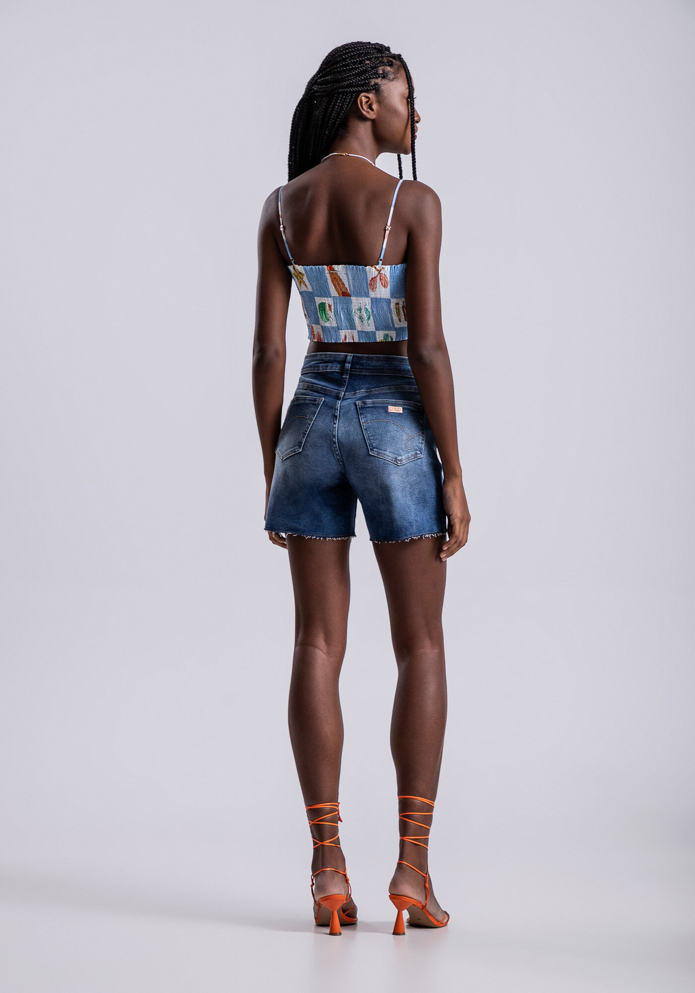 Shorts Jeans Ibiza M&eacute;dio com Cintura Alta, , large.