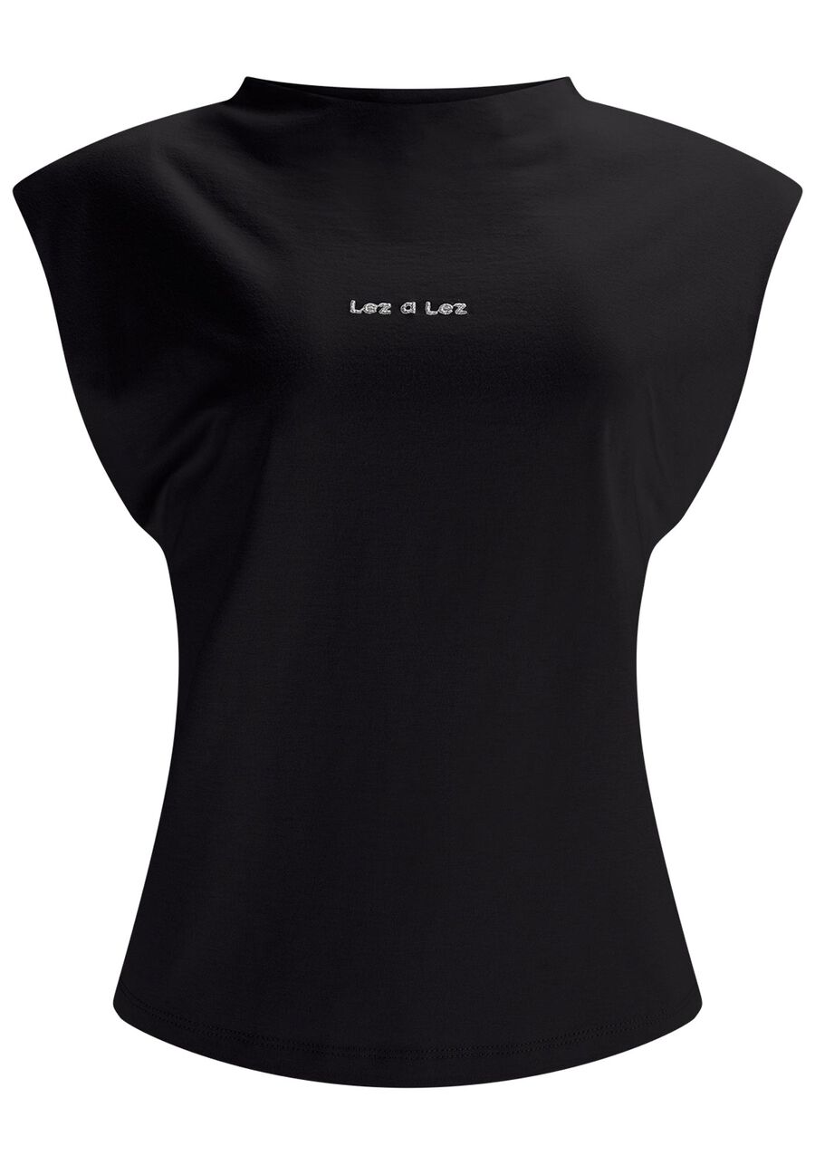 T-shirt Muscle Tee em Malha com Bordado Lurex, . T-shirt Muscle Tee em Malha com Bordado Lurex, , large.