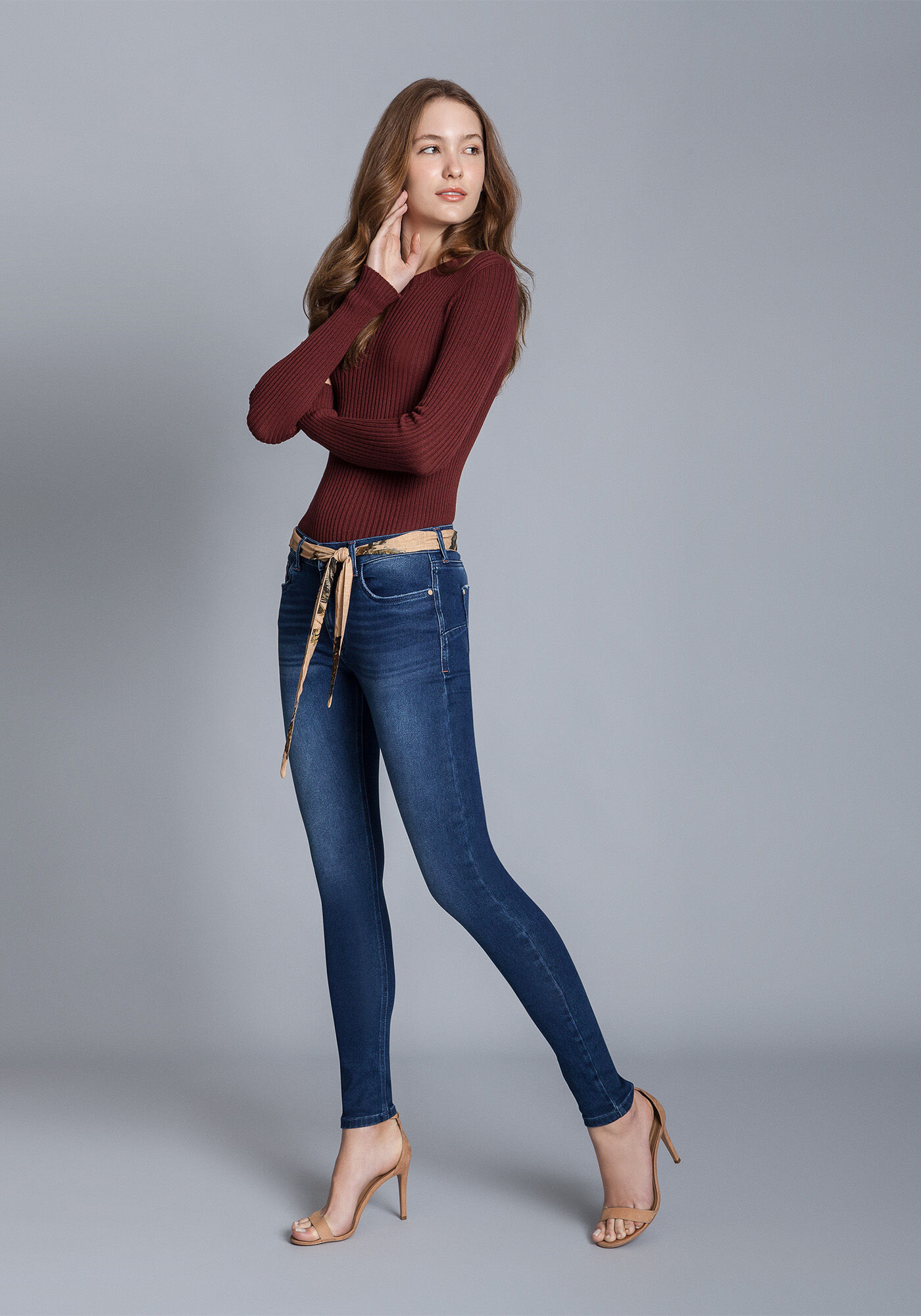 Cal&ccedil;a Jeans Skinny Sirena Cinto Esthetic, , large.