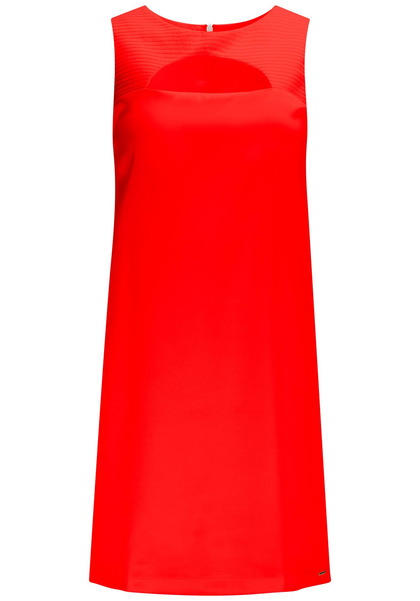 Vestido Curto Reto com Cut Out Decote, , large.