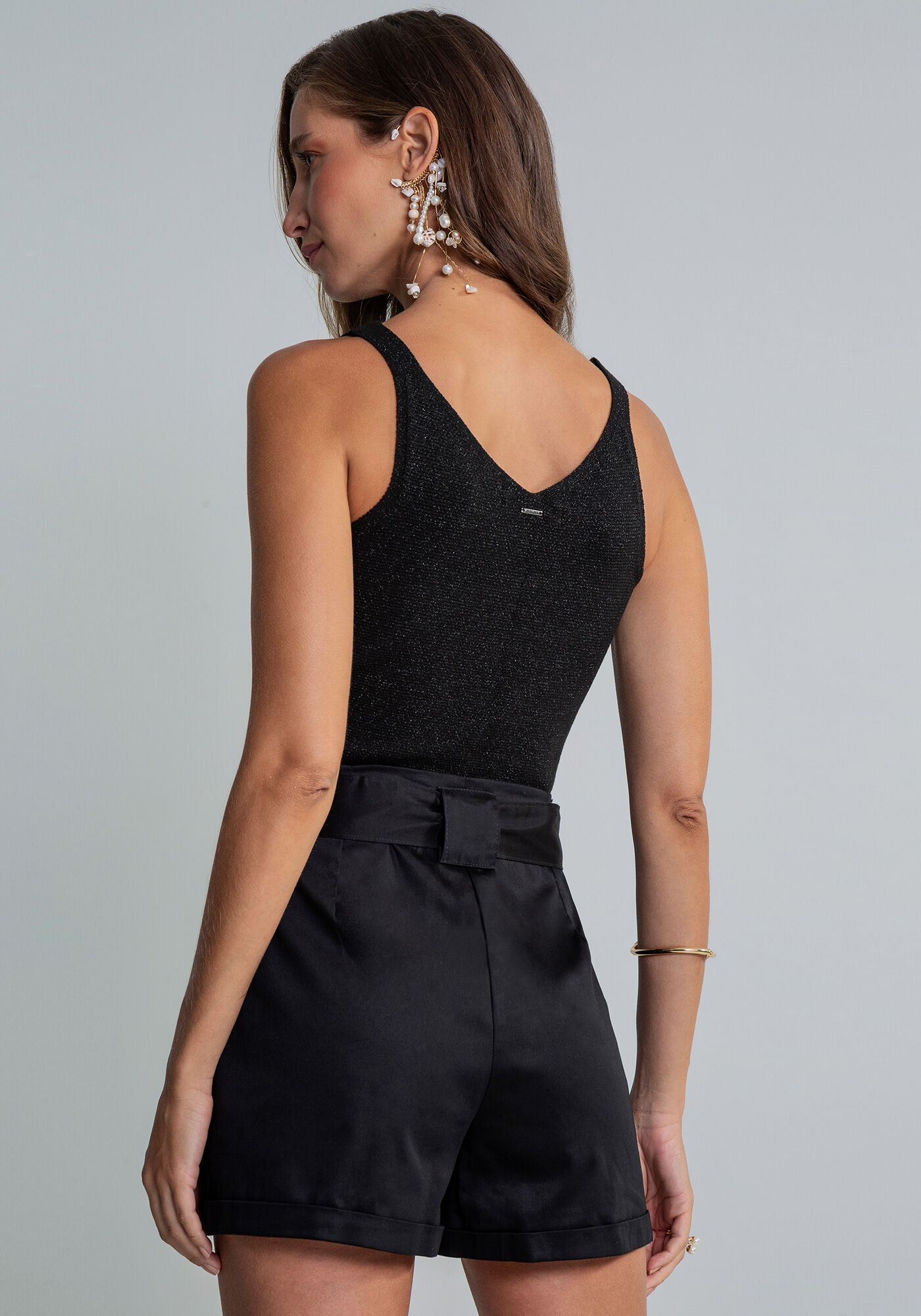 Shorts Cintura M&eacute;dia Cinto Estampa, , large.