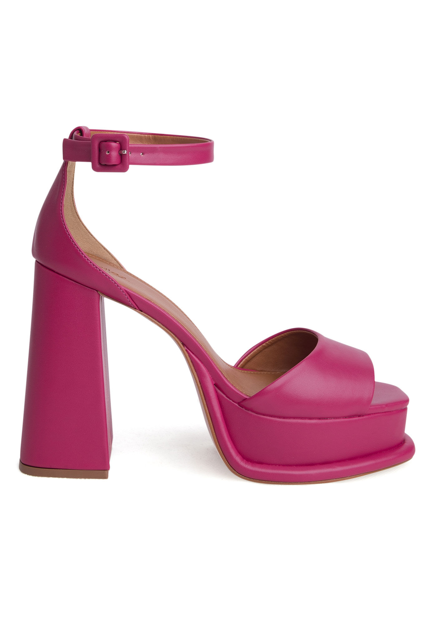 Sand&aacute;lia Meia Pata com Salto Flare, ROSA HIGH PINK, large.