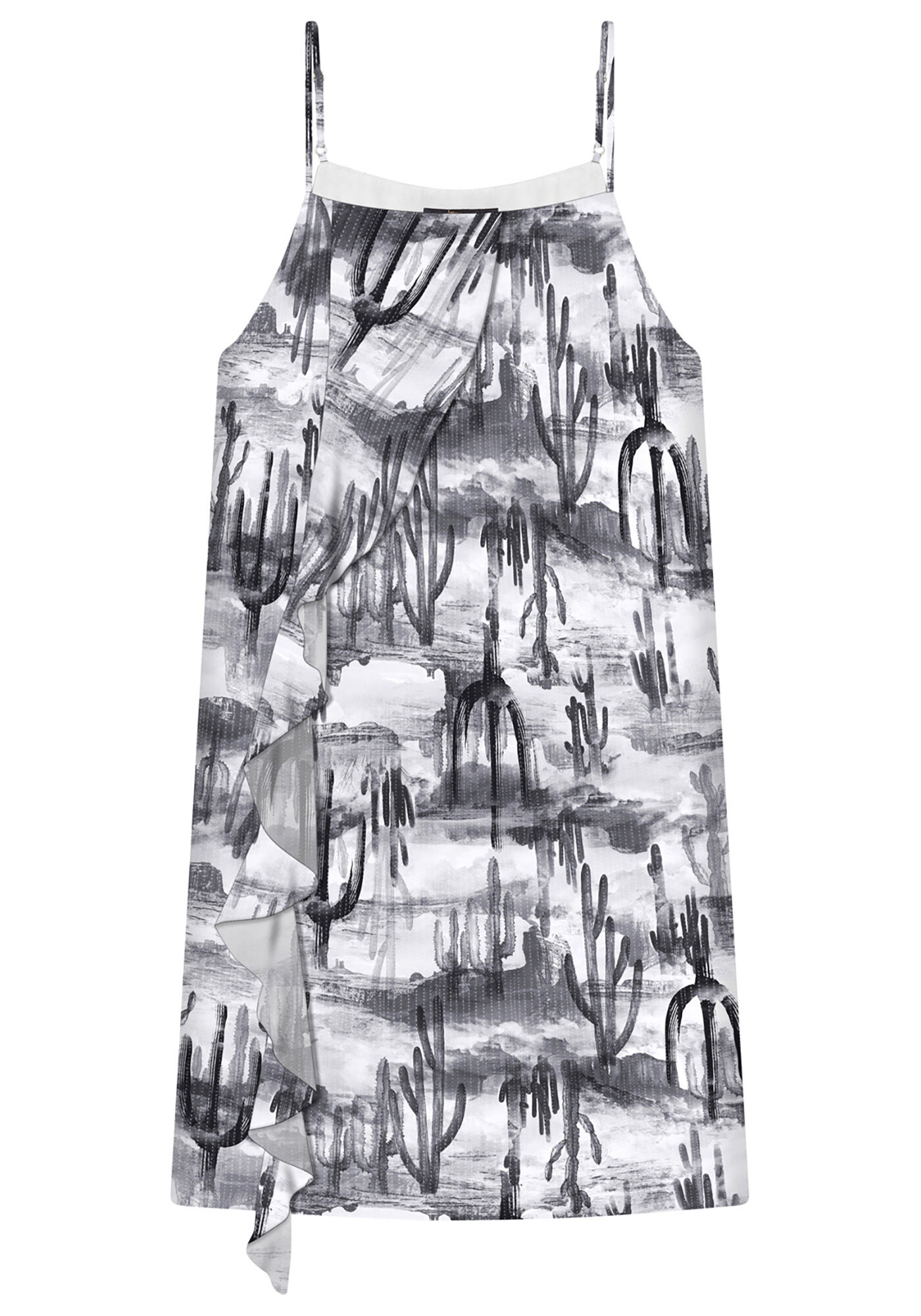 Vestido com Al&ccedil;as Babado Tecido, , large.