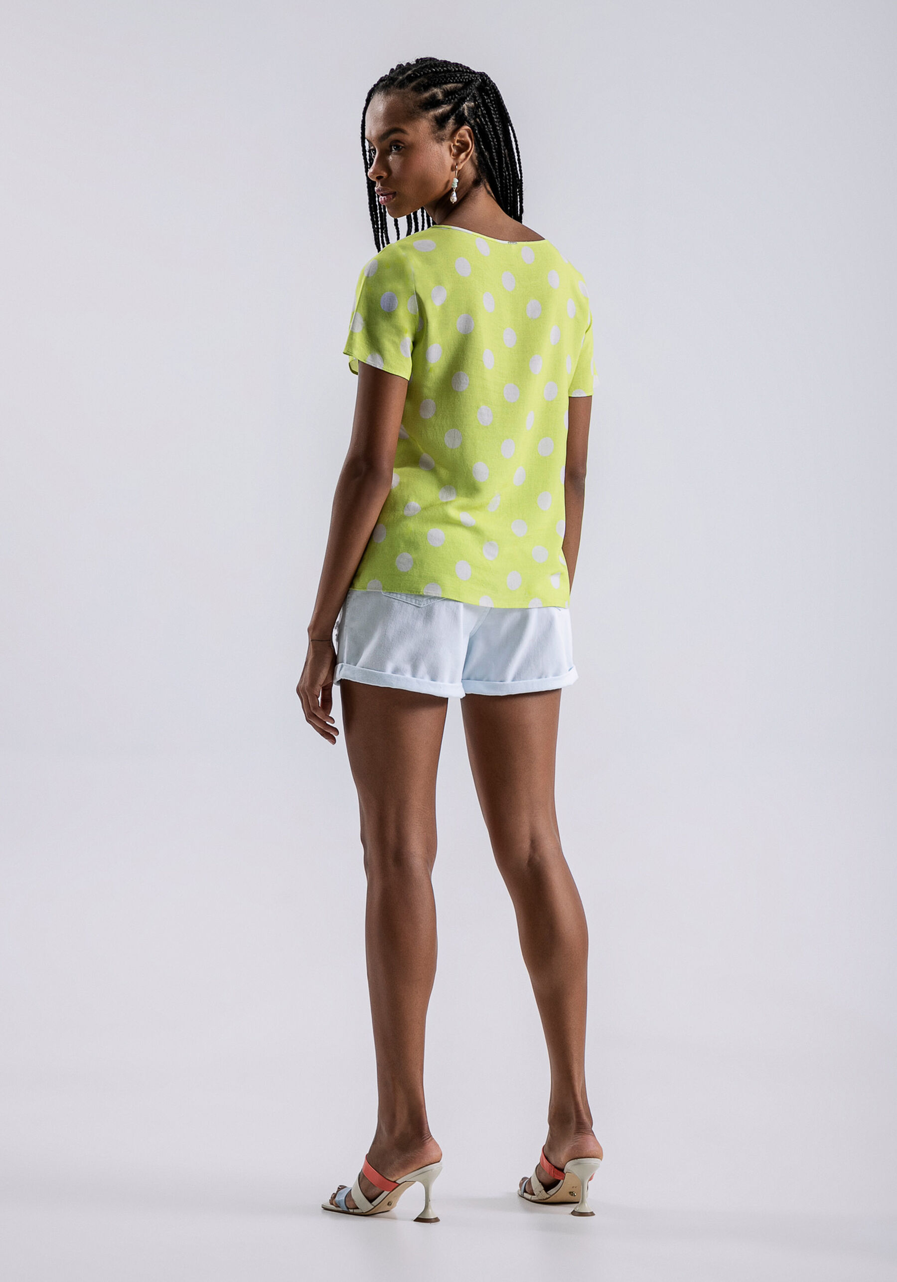 Blusa Manga Curta em Viscose Estampada, . Blusa Manga Curta em Viscose Estampada, , large.