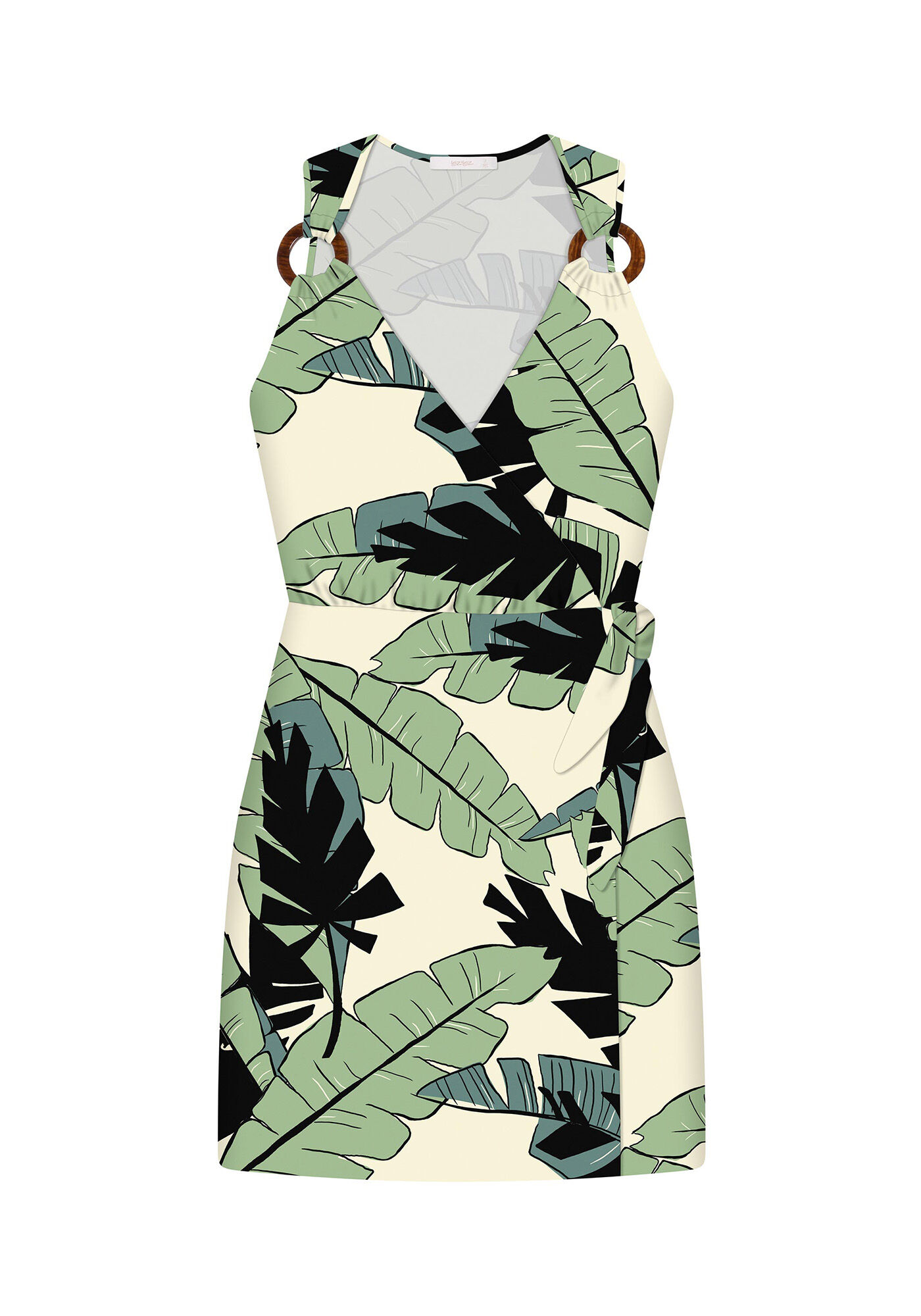 Vestido Curto Transpassado Argolas, , large.