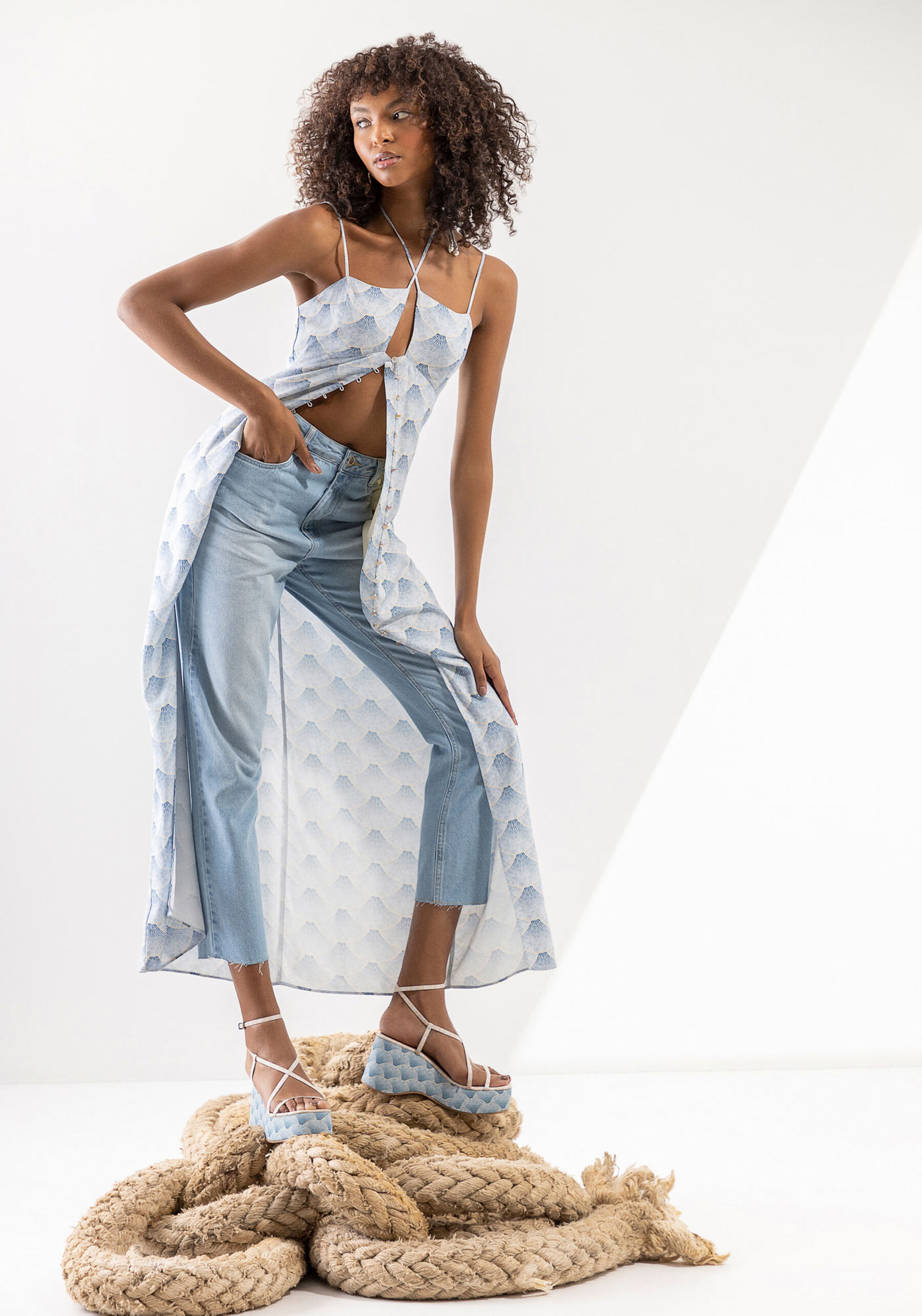 Sandália Anabela Estampada, TUKTUK. Sandália Anabela Estampada, TUKTUK, large.