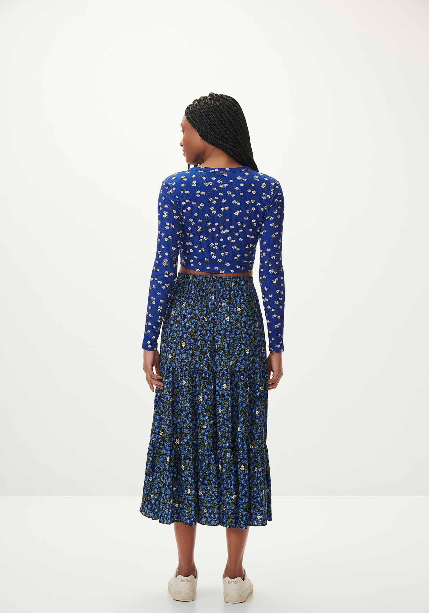 Cardigan Cropped Estampado Canelado com Top, EDELWEISS, large.