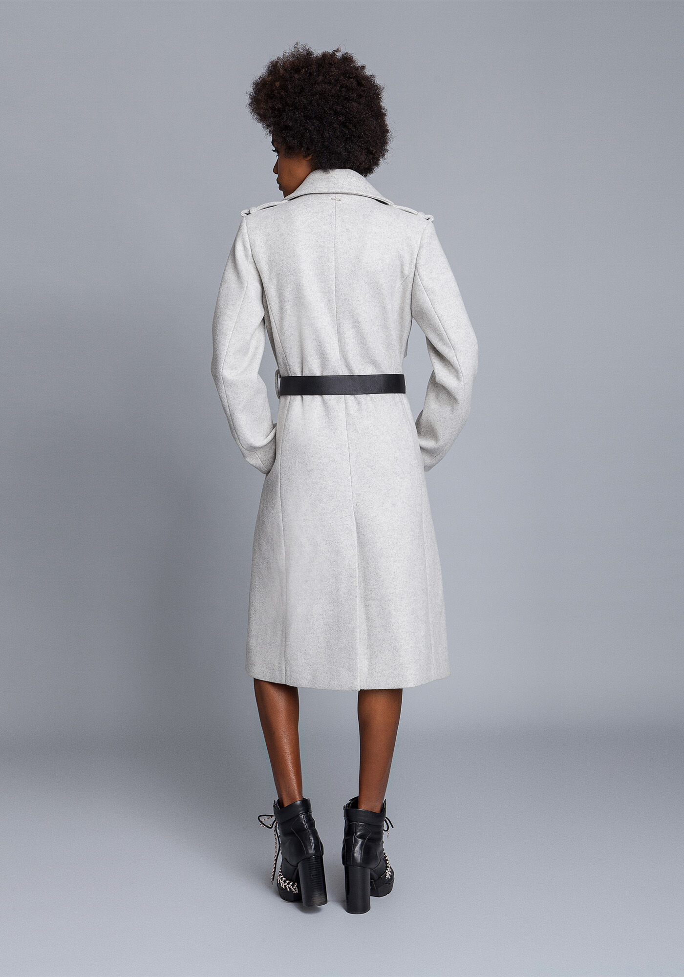 Sobretudo L&atilde; Batida com Cinto Mescla M&eacute;dio, MESCLA, large.