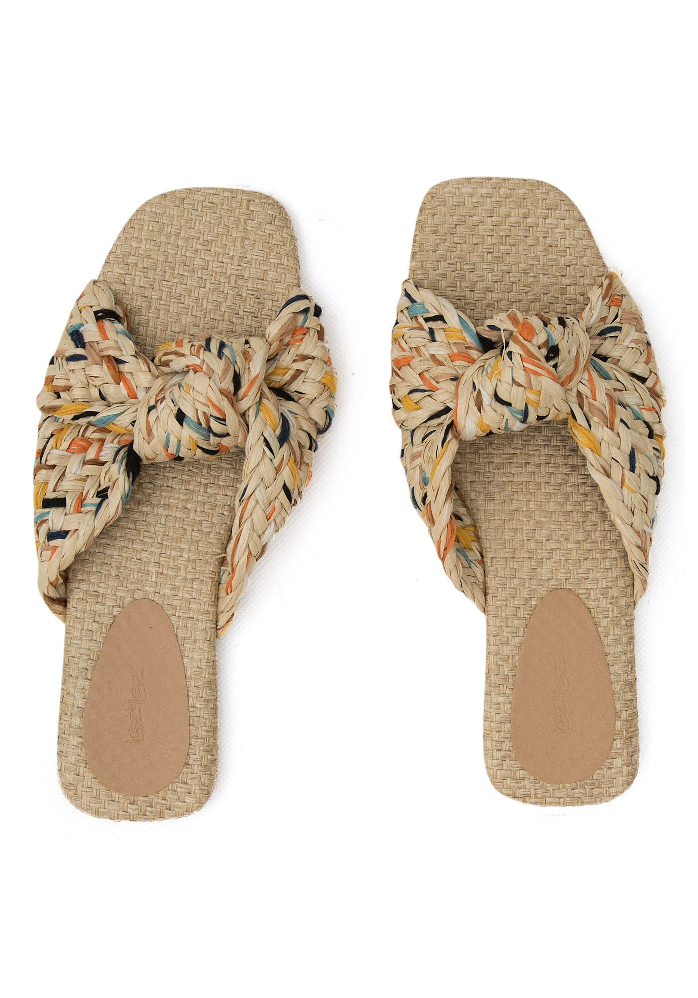 Rasteira Slide R&aacute;fia com Detalhe N&oacute;, , large.