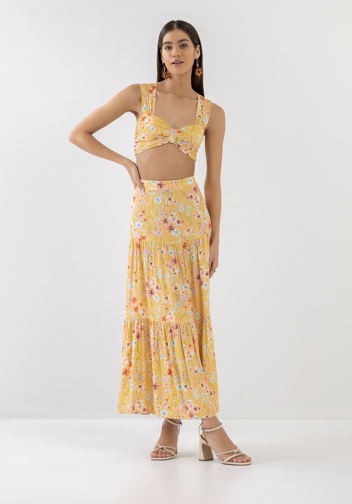 Blusa Cropped Estampada com Detalhe Busto, , large.