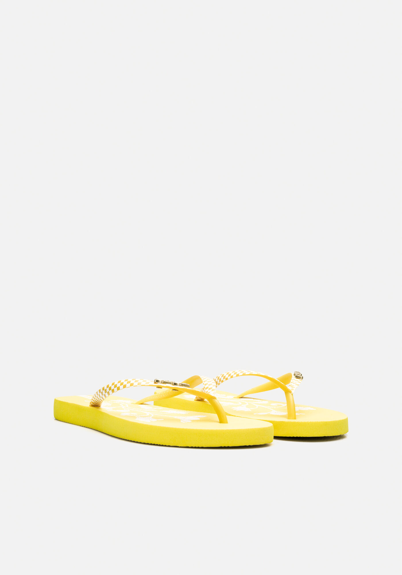 Chinelo Feminino Com Tiras Estampadas, AMARELO CLARITY, large.