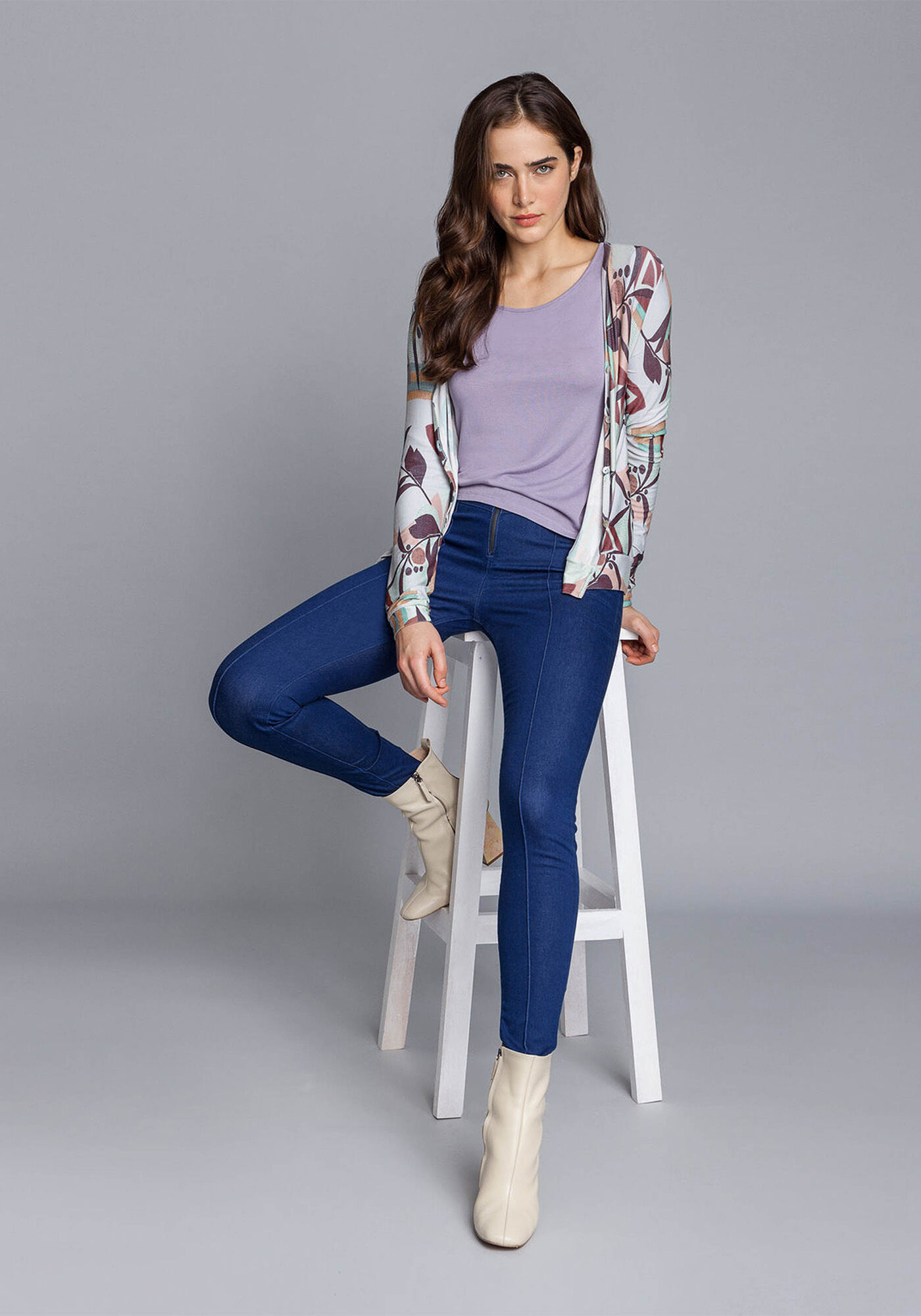 Cardigan Manga Longa Estampado, , large.