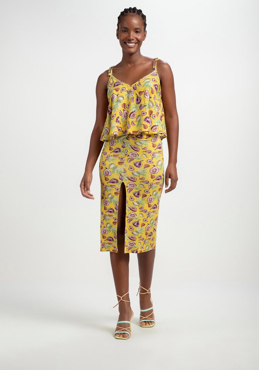 Blusa Estampada em Viscose e Amarração Alças, . Blusa Estampada em Viscose e Amarração Alças, , large.