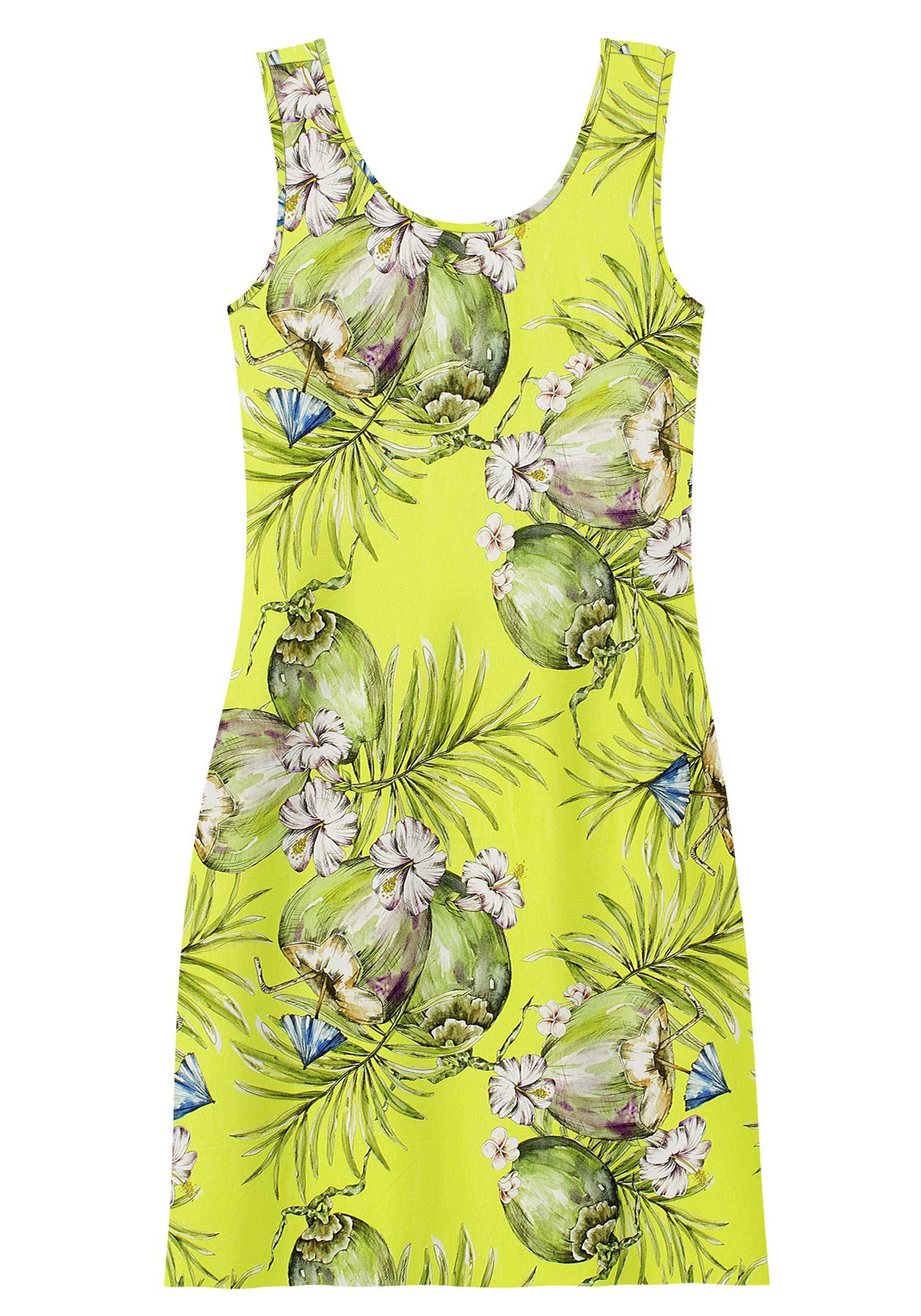 Vestido Curto Sem Mangas em Viscose Estampado, , large.