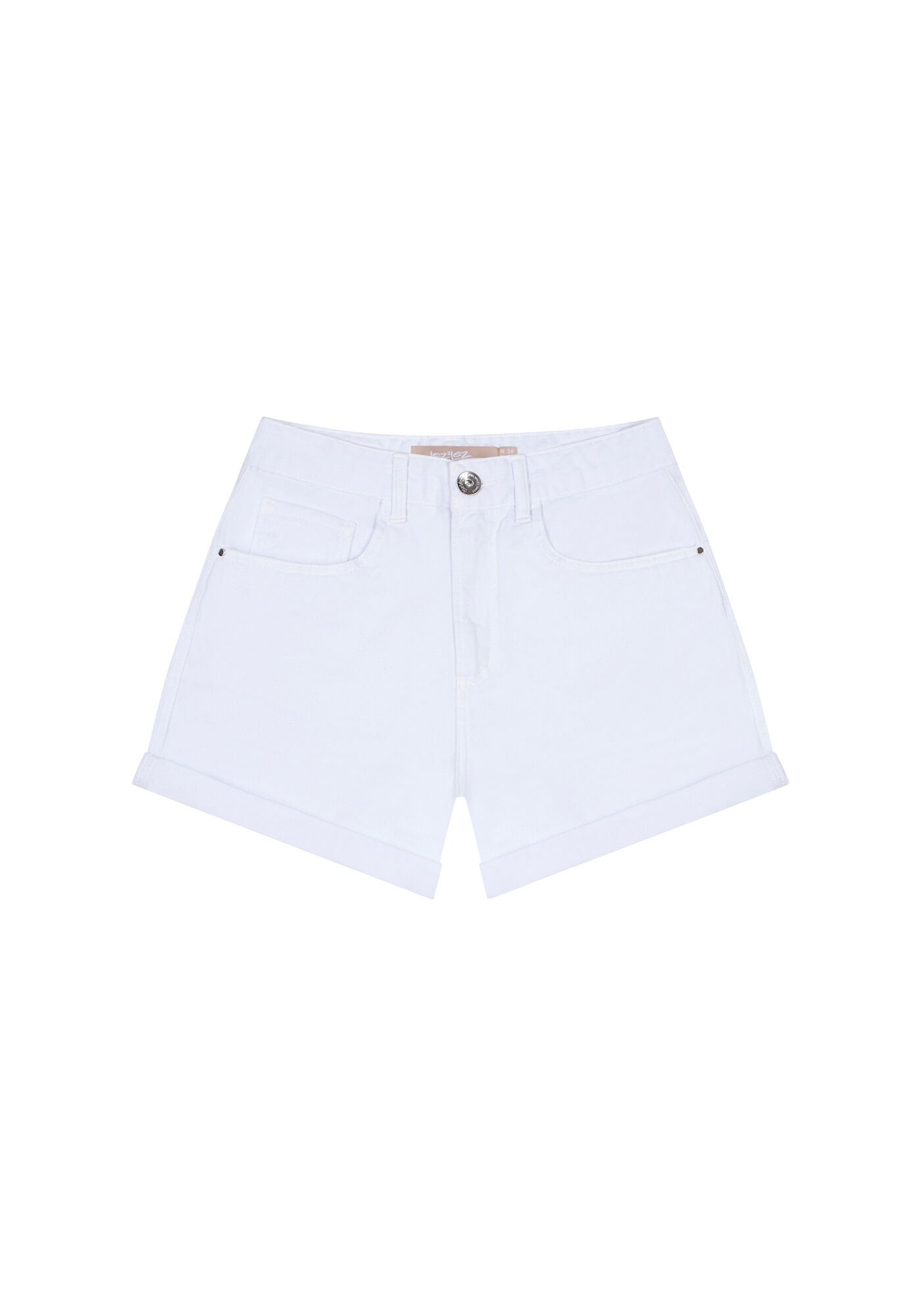 Shorts Sarja Mom Cintura Alta, , large.