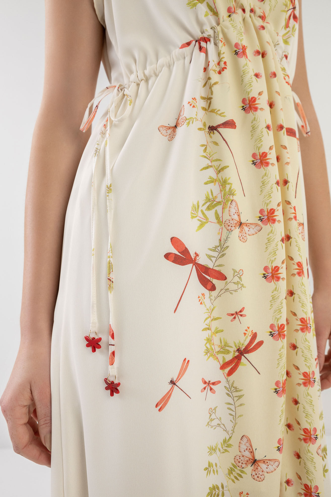 Vestido Midi Estampado com Amarra&ccedil;&atilde;o Cintura, , large.