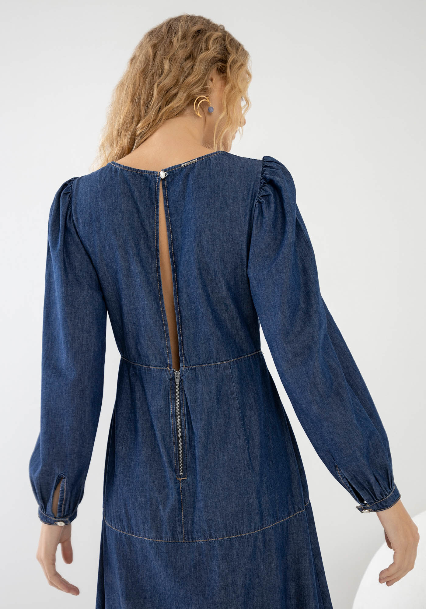 Vestido manga discount longa jeans