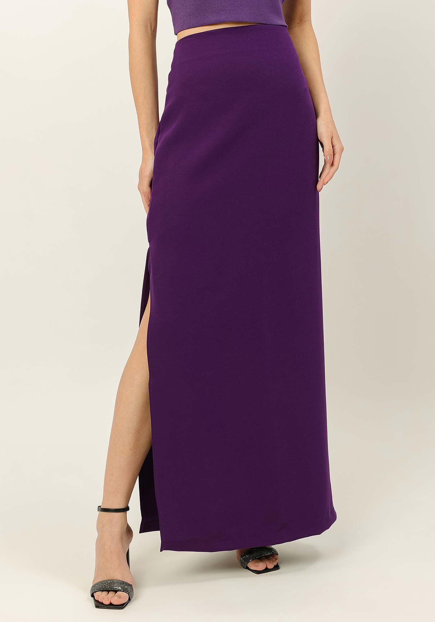 Saia Longa Reta com Fenda Lateral, , large.