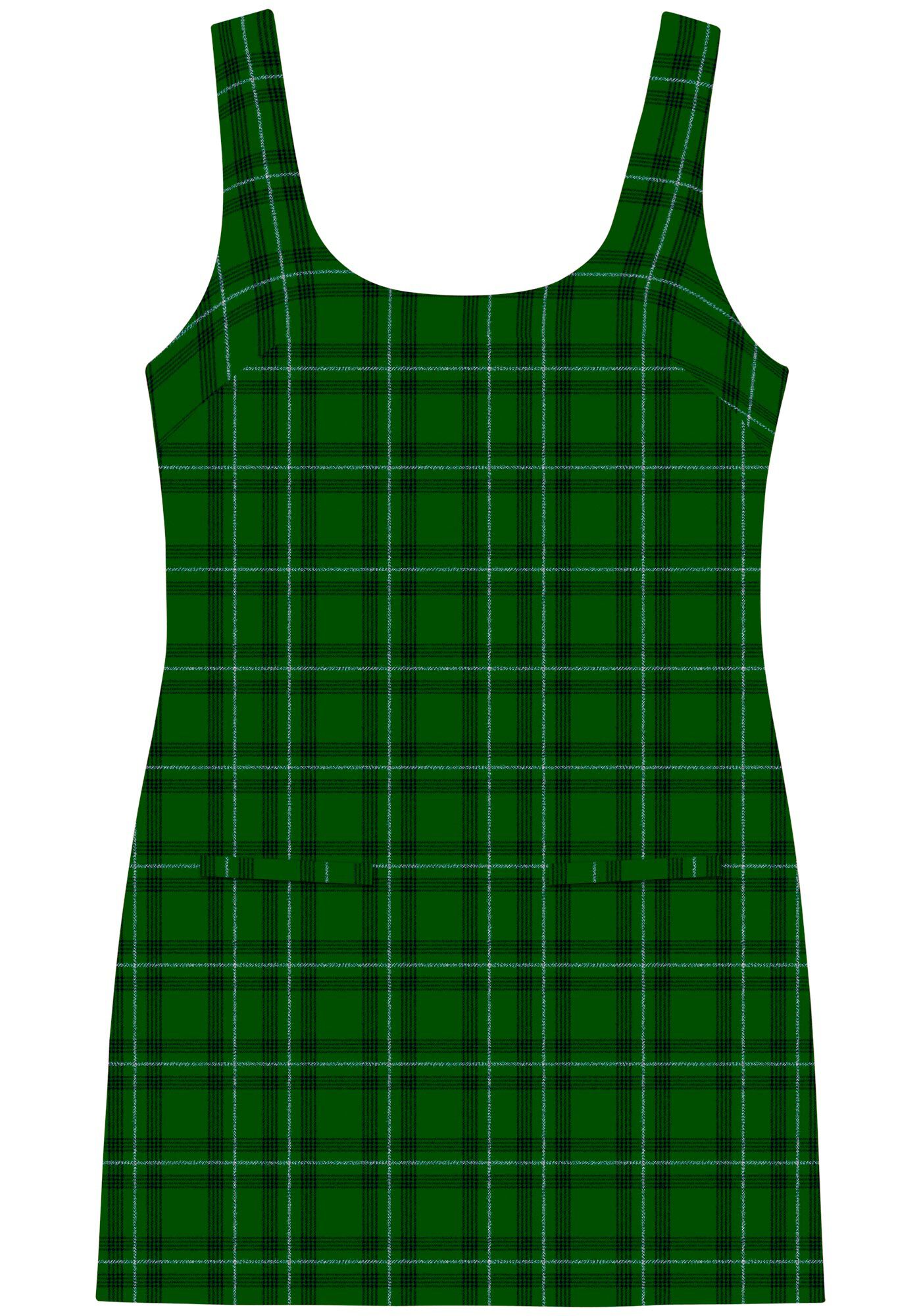 Vestido Curto Xadrez De Al&ccedil;as Largas Em Algod&atilde;o Peletizado, , large.