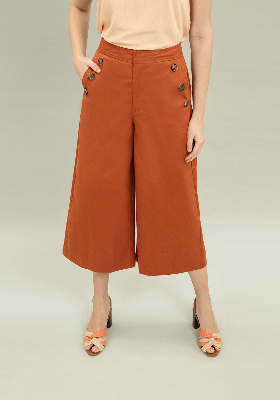 Calça Pantacourt Botões, . Calça Pantacourt Botões, , large.