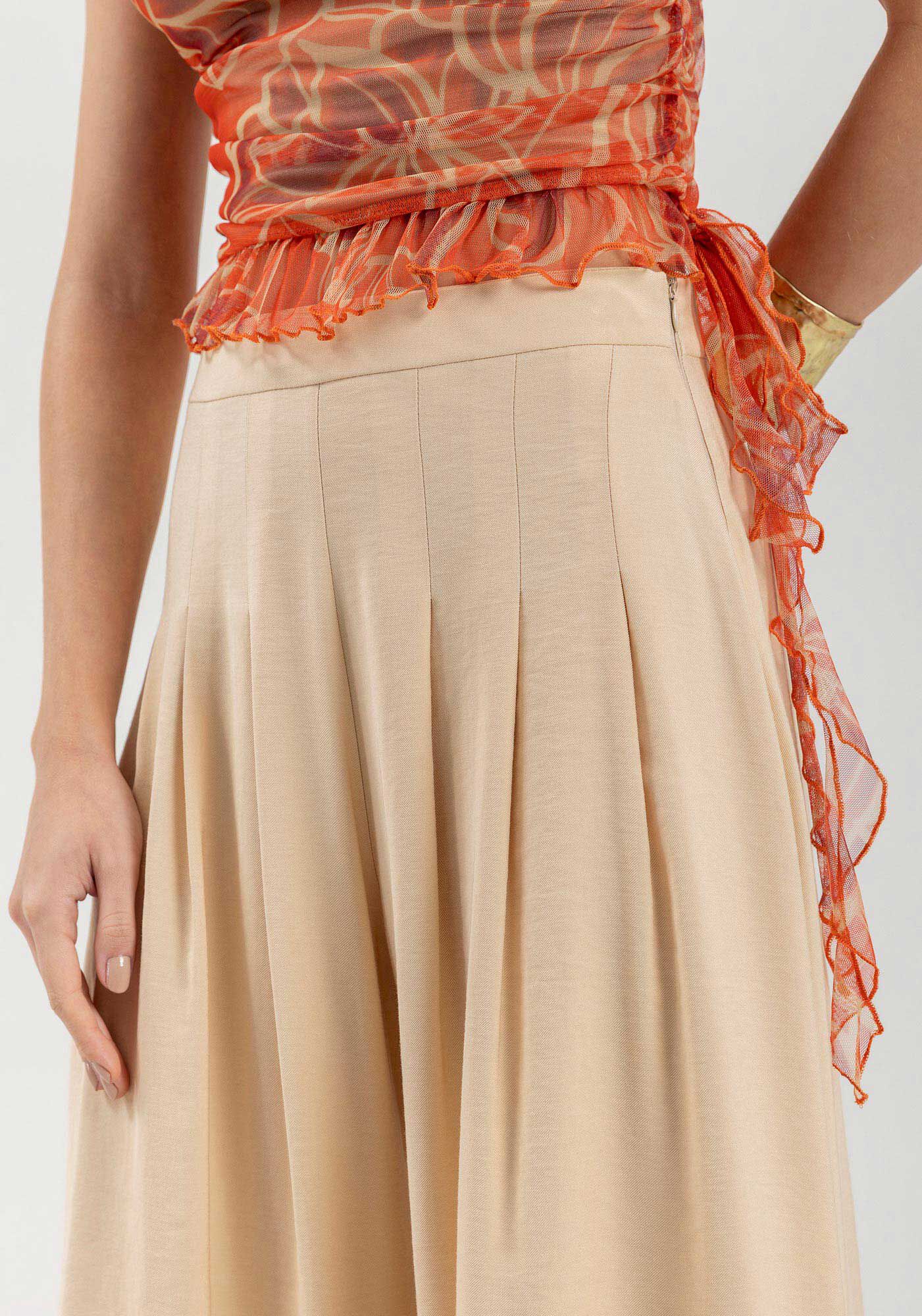 Cal&ccedil;a Pantalona De Viscose Em Alfaiataria Com Cintura Alta, , large.