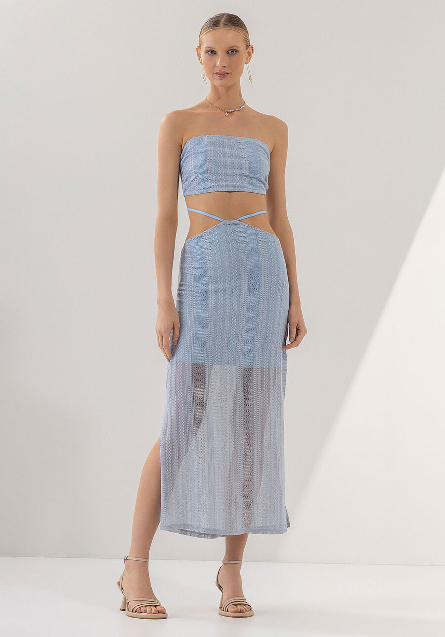 Vestido Midi em Renda Frente Única, AZUL GAIA. Vestido Midi em Renda Frente Única, AZUL GAIA, large.