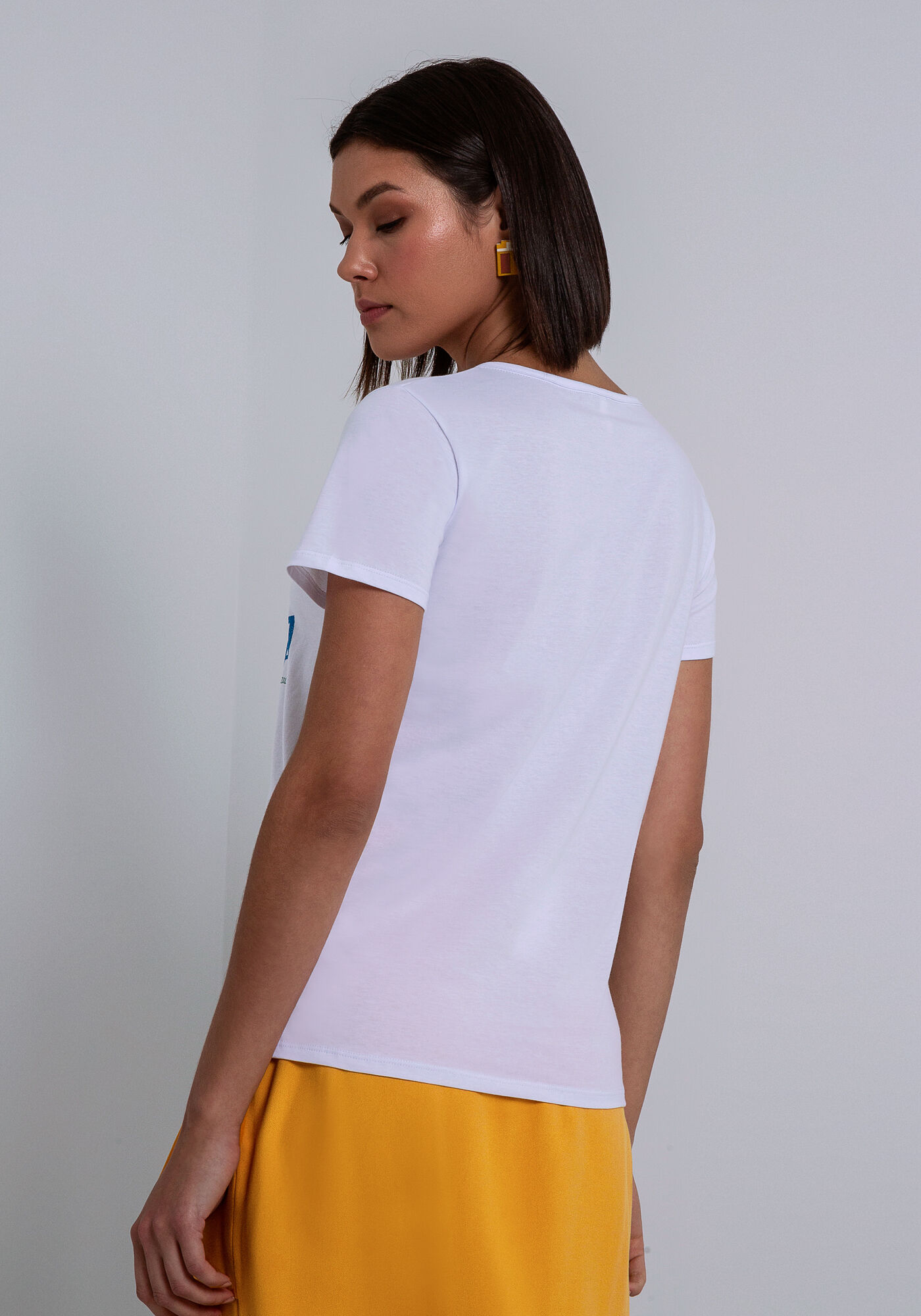 Blusa Manga Curta em Malha com Estampa, , large.