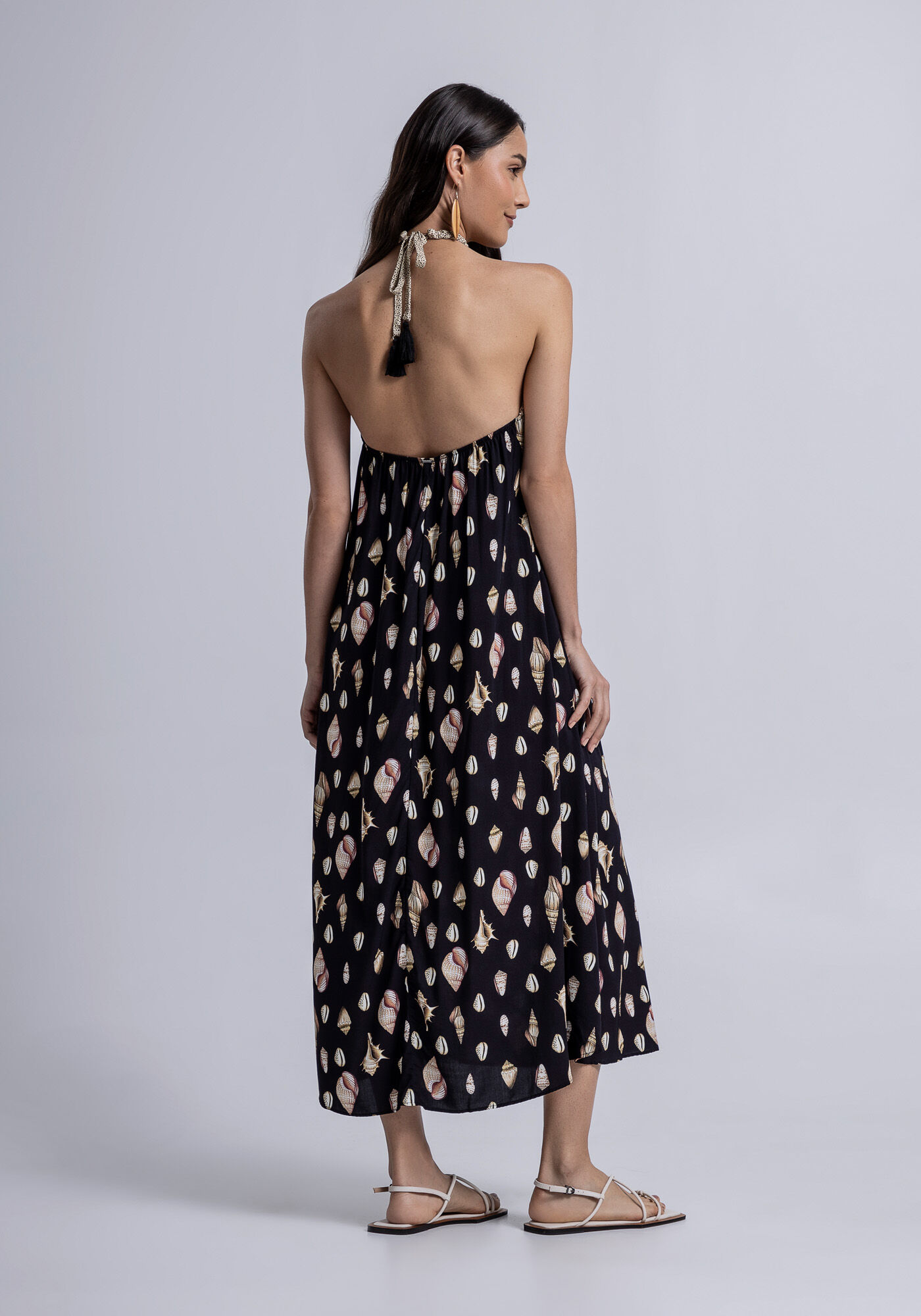 Vestido Midi Frente &Uacute;nica em Viscose Estampado, BUZIOS, large.