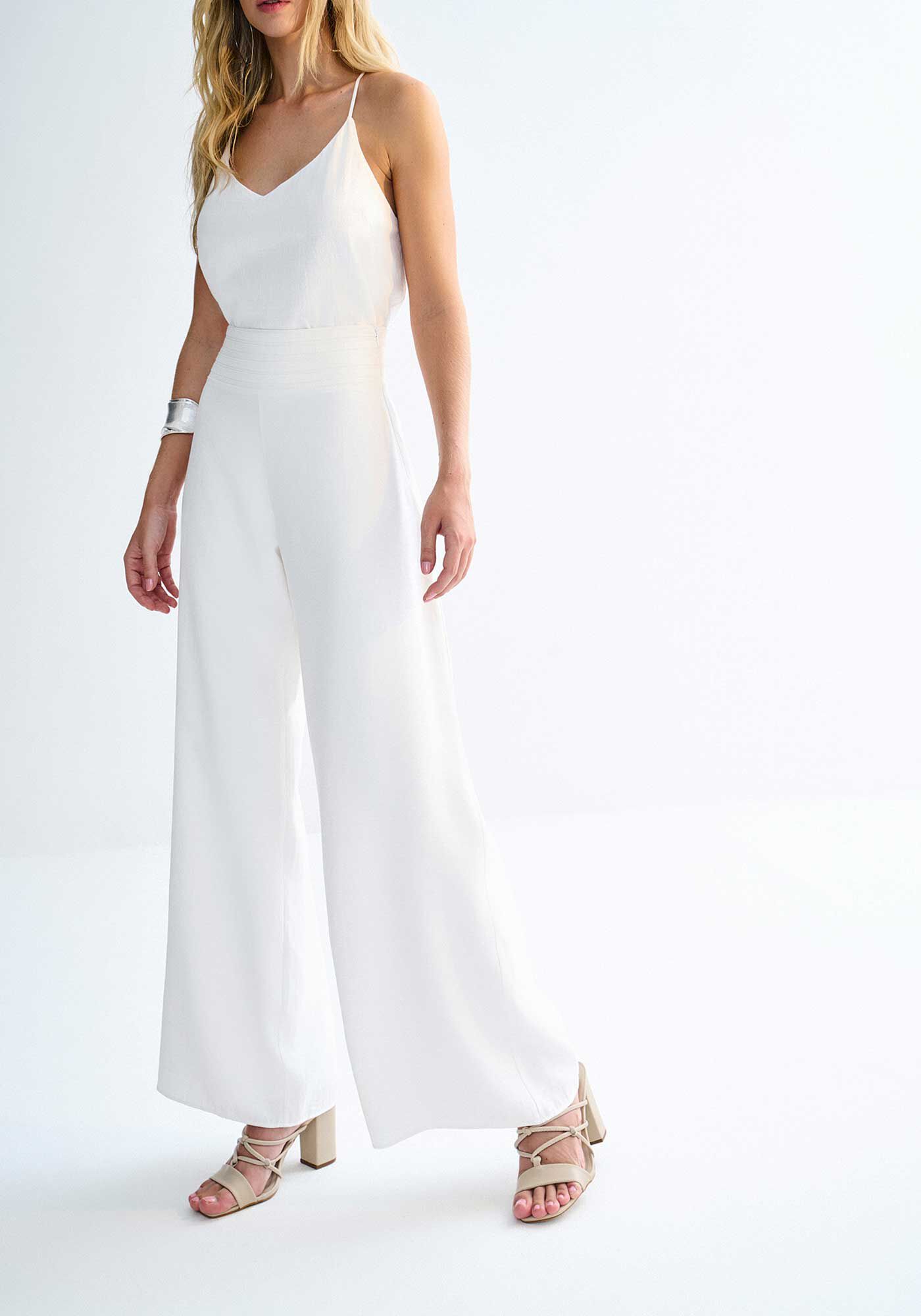 Cal&ccedil;a Reta Alfaiataria Cintura Alta com Detalhe C&oacute;s, , large.