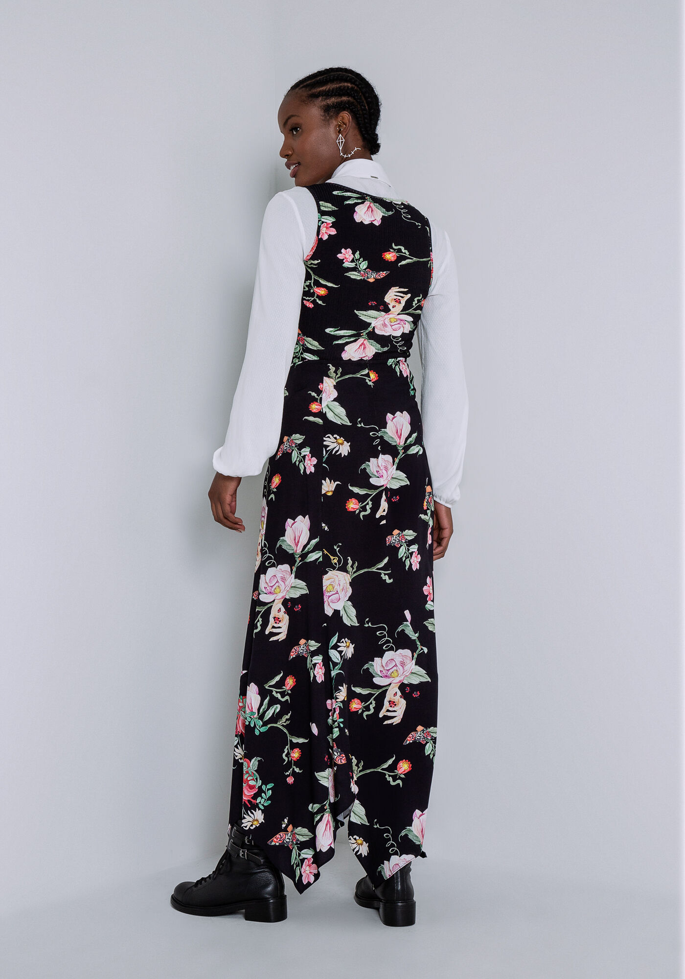 Saia Midi em Viscose com Barra Assim&eacute;trica, , large.