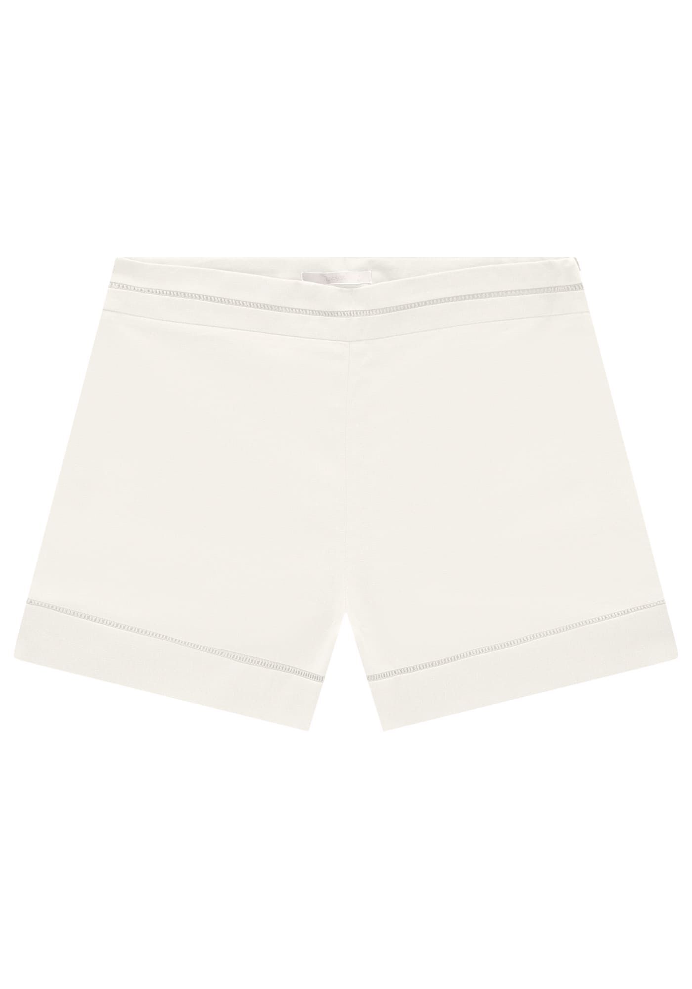 Shorts Cintura Alta em Linho com Detalhe, , large.