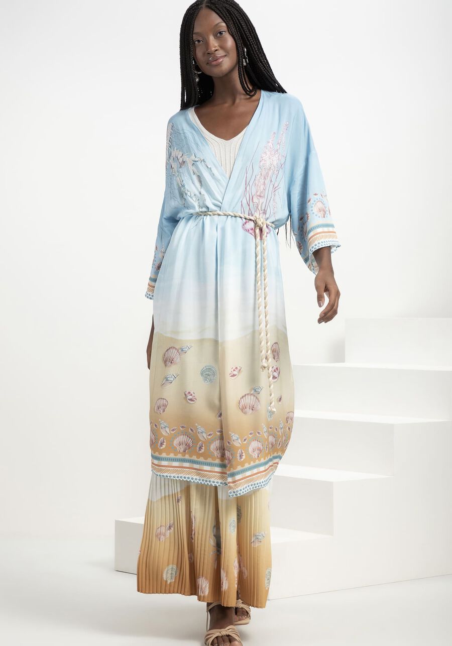 Kimono Longo Estampado com Cinto Corda, MILLOR. Kimono Longo Estampado com Cinto Corda, MILLOR, large.