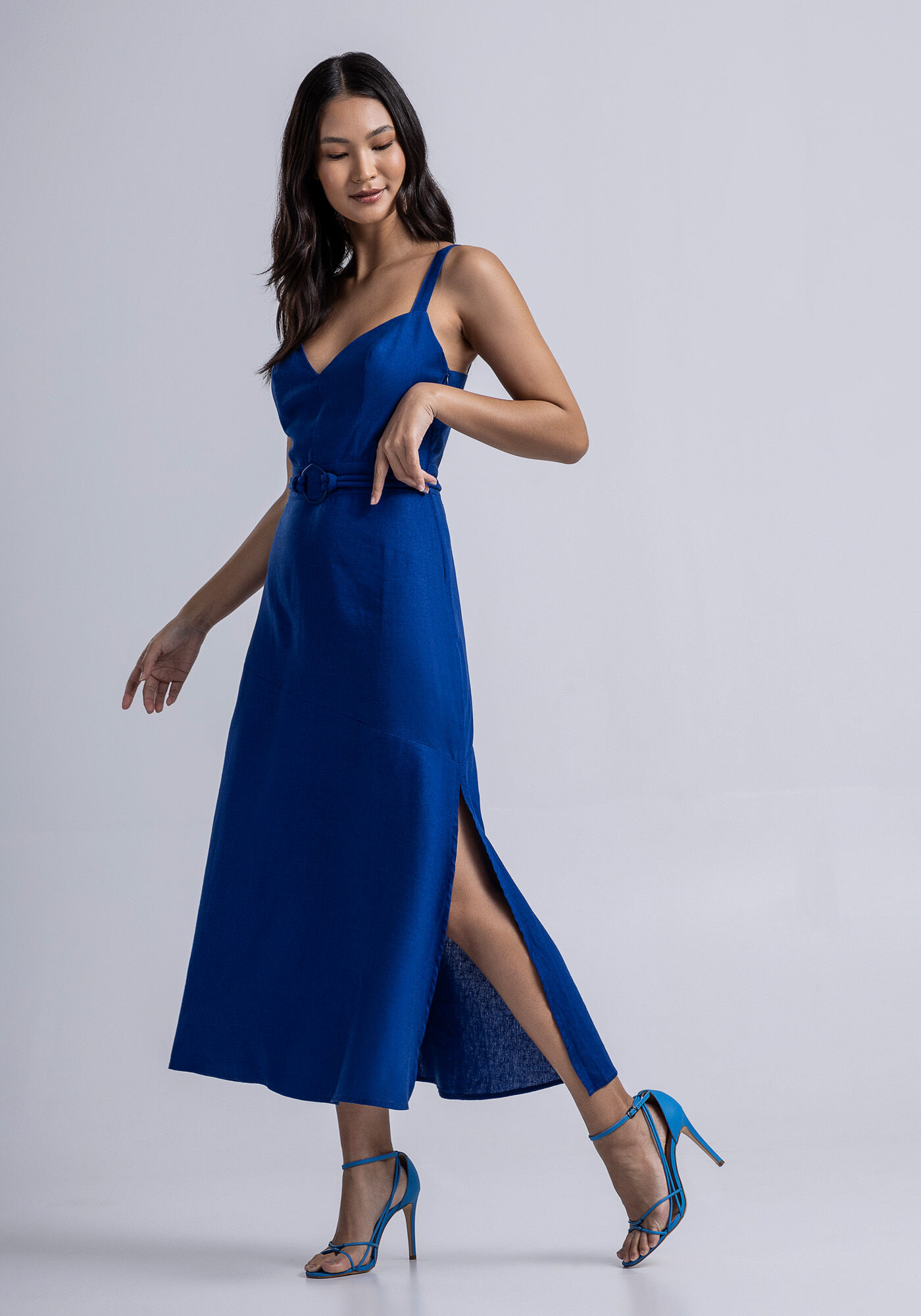 Vestido de discount linho azul
