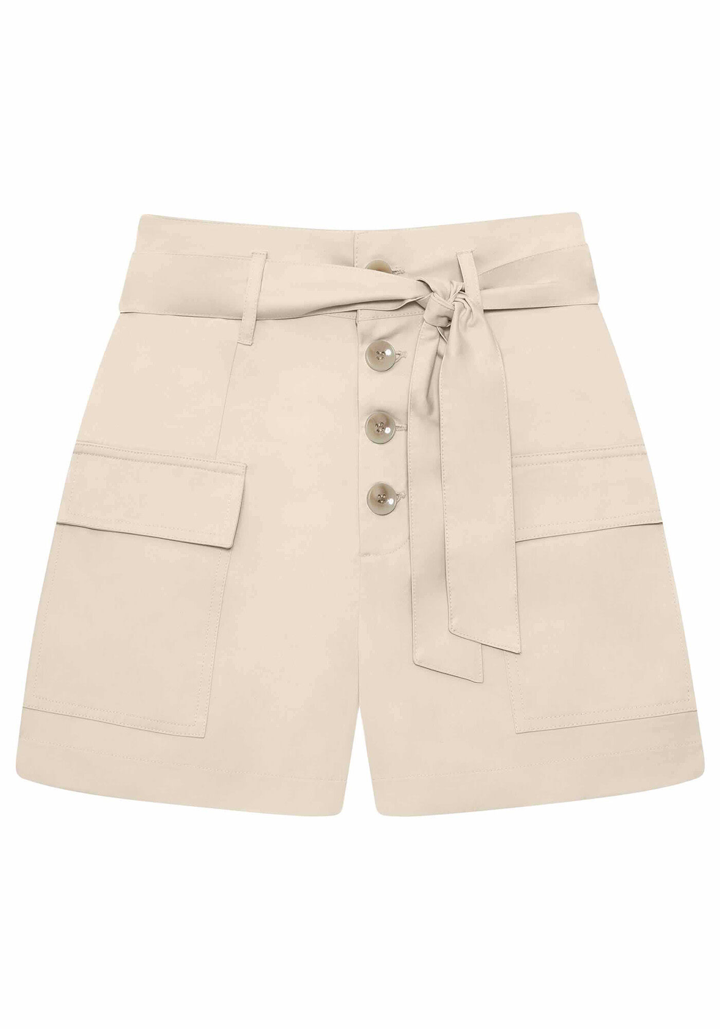 Shorts Cintura Alta com Cinto Verde Surf Spray, , large.