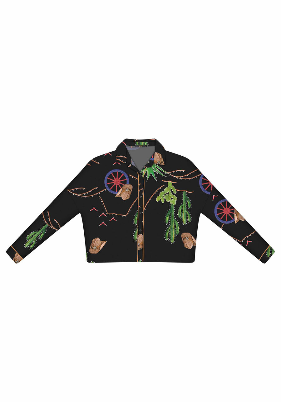 Camisa Manga Longa Cropped Tecido, . Camisa Manga Longa Cropped Tecido, , large.