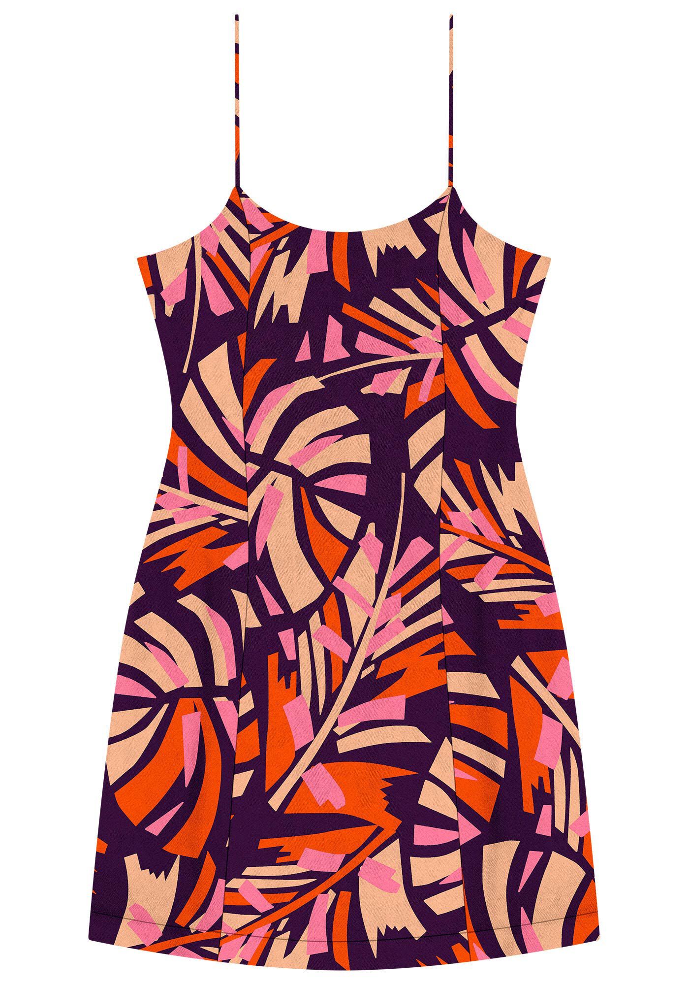 Vestido Curto em Viscose com Recorte Costas, , large.