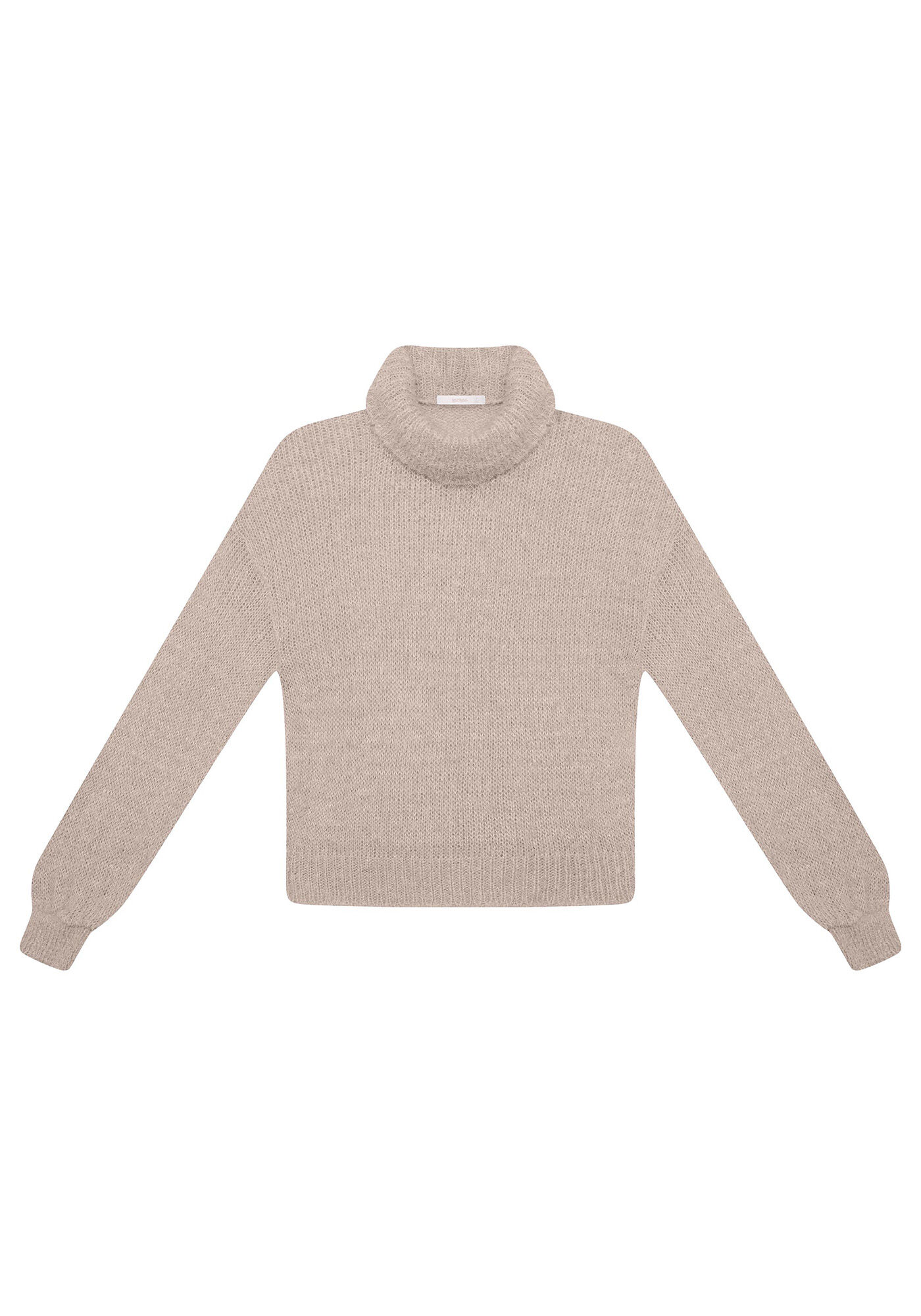 Blus&atilde;o Gola Alta em Tric&ocirc;, , large.