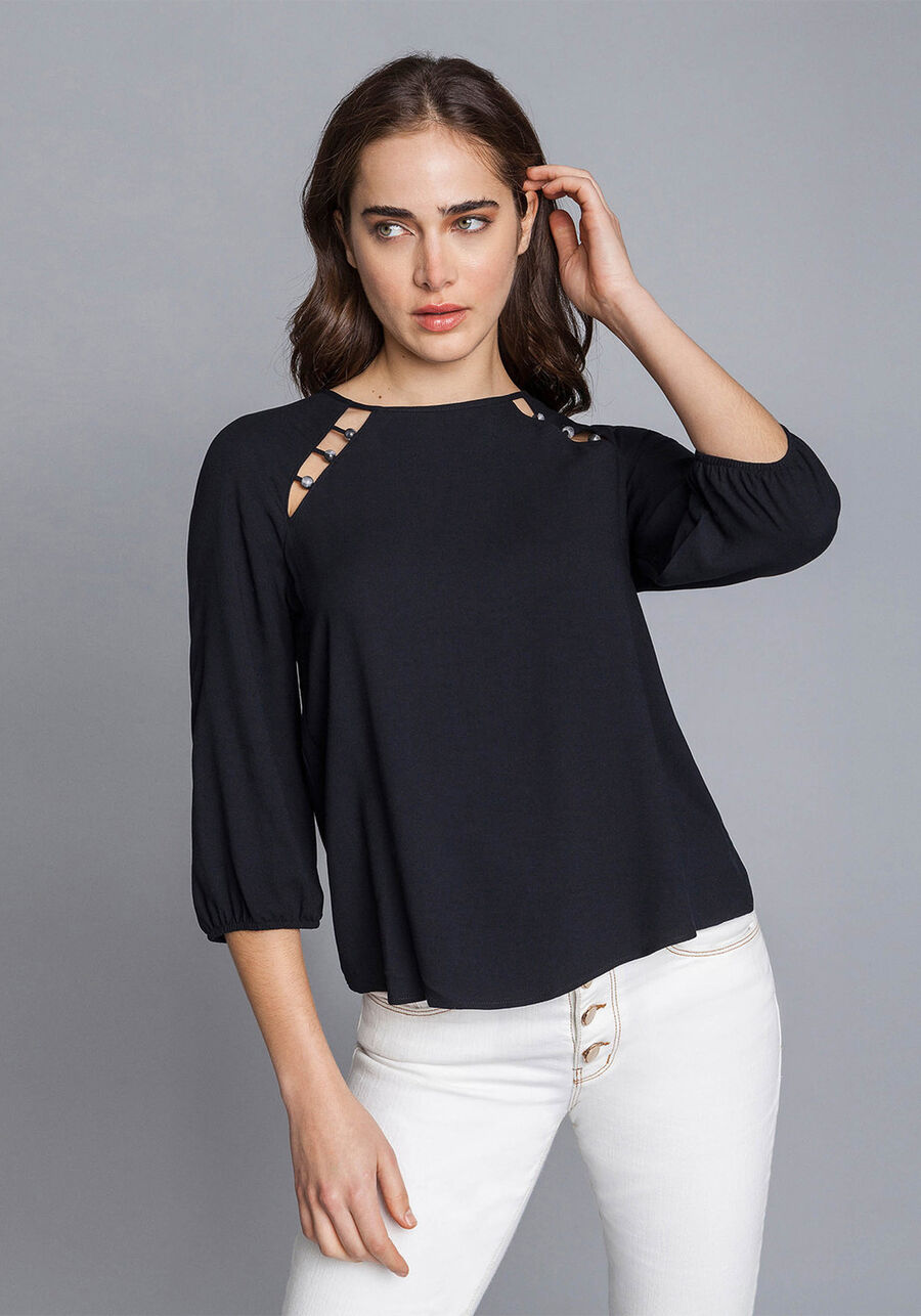 Blusa Manga 3/4 Recorte, . Blusa Manga 3/4 Recorte, , large.