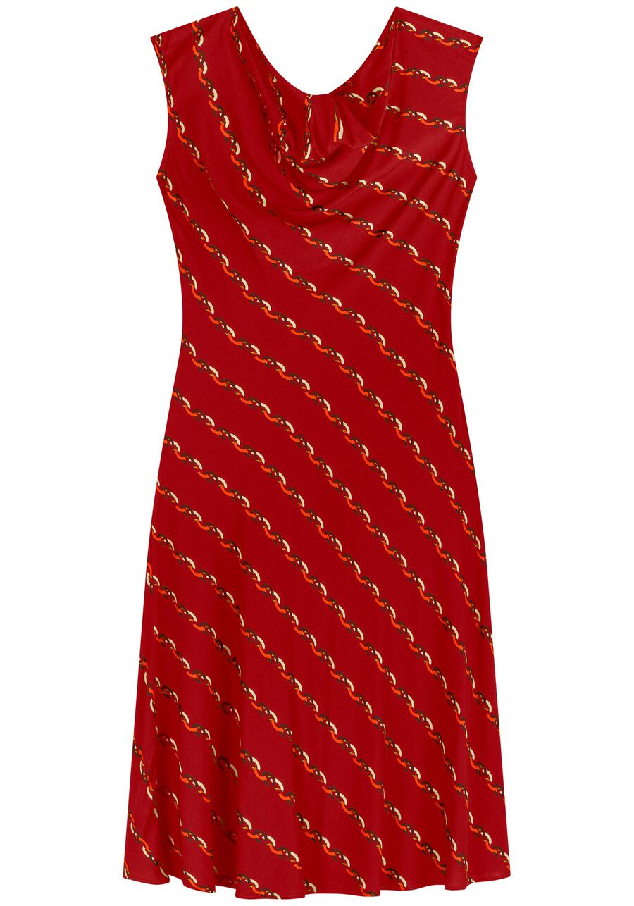 Vestido Midi Sem Mangas Estampado Com Gola Degagê, . Vestido Midi Sem Mangas Estampado Com Gola Degagê, , large.