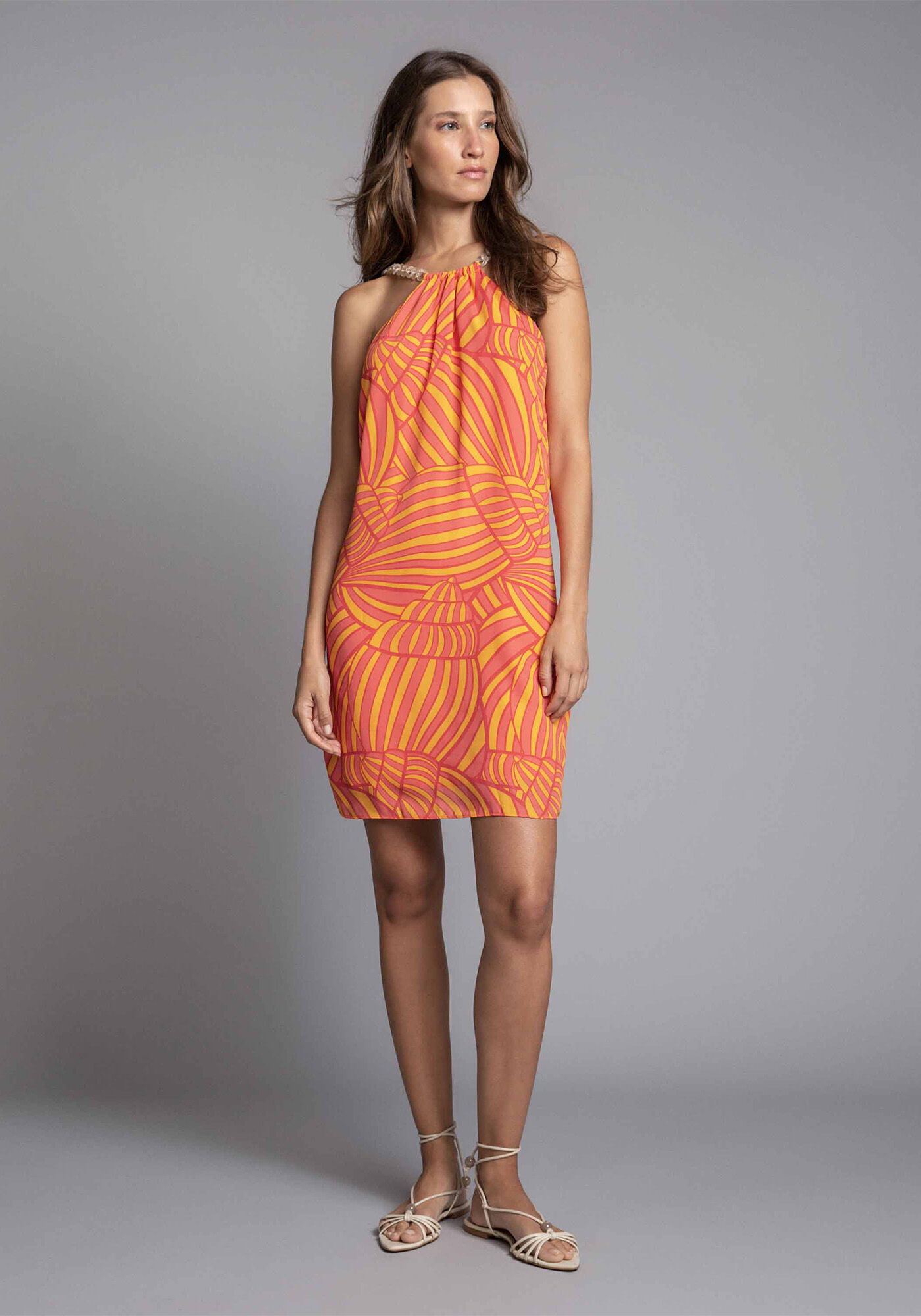 Vestido Corrente Estampa Shell, , large.