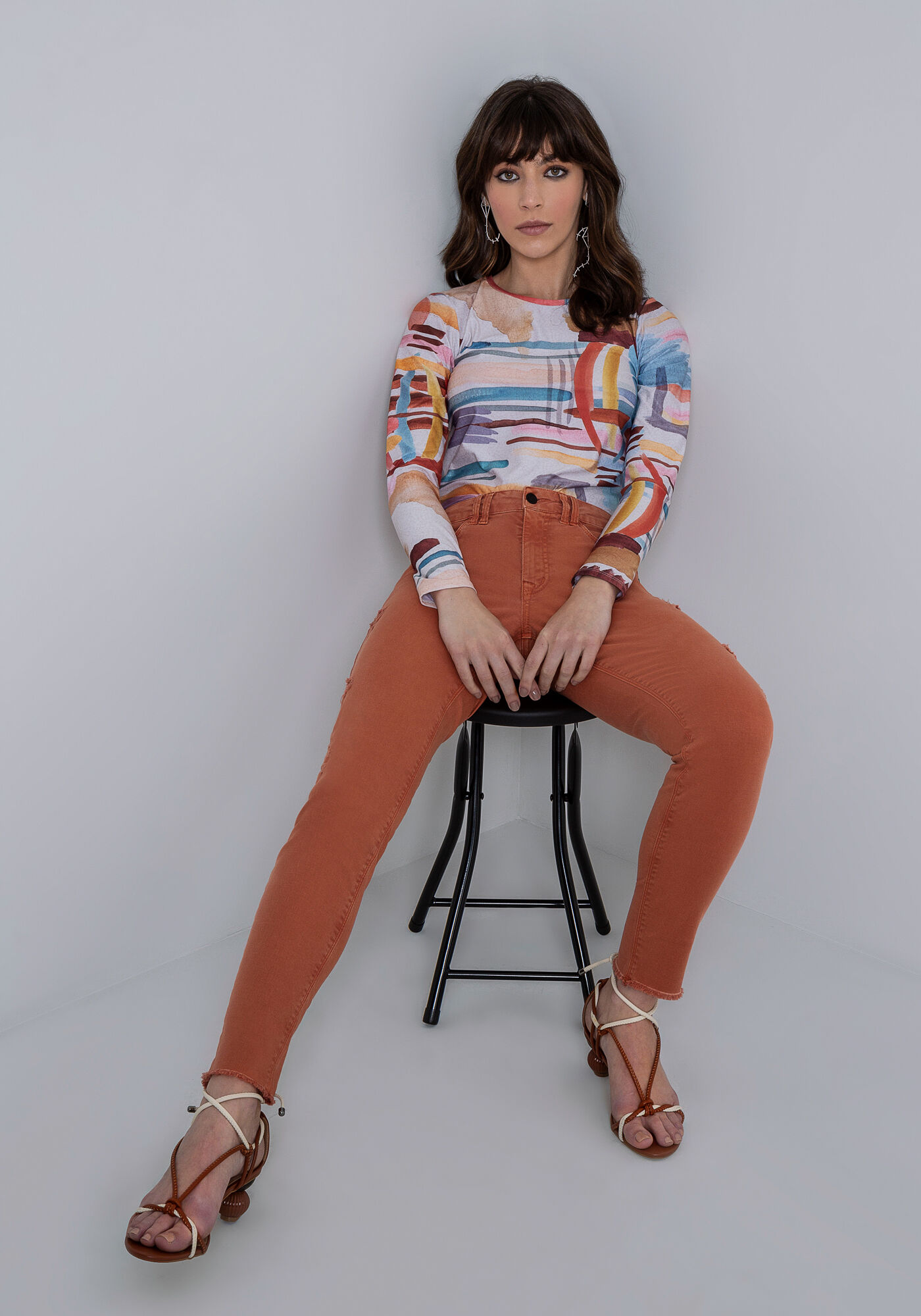 Cal&ccedil;a Jeans Skinny Cropped Bali Every Day, MARROM OXIDO, large.