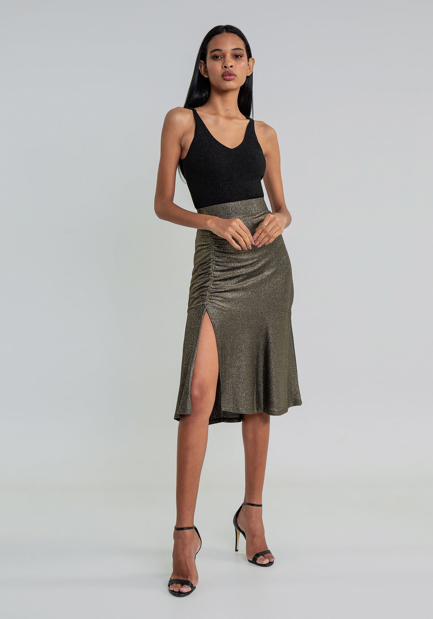 Saia Malha Eccentric Shine, , large.