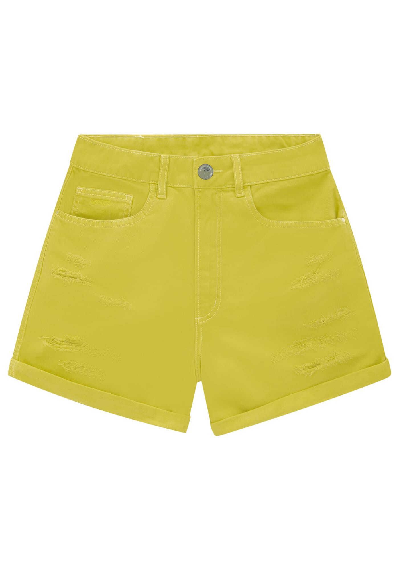 Shorts Sarja Mom com Cintura Super Alta, , large.